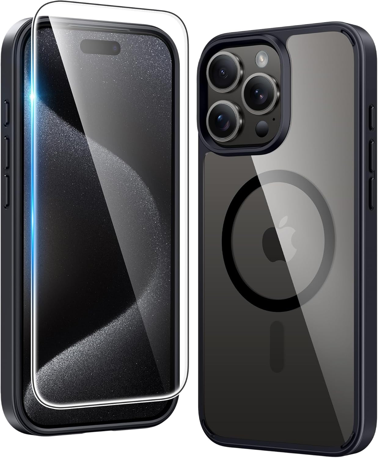 FNTCASE for Iphone 17 Pro-Max Case: Clear Magnetic Phone Cases with Screen Protector Compatible with Magsafe Slim anti Yellowing Rugged Shockproof Protective Transparent Cell Cover (A-Clear)