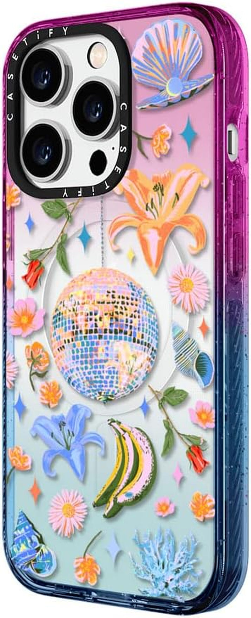 Casetify Impact Case for Iphone 15 Pro Max [4X Military Grade Drop Tested / 8.2Ft Drop Protection/Compatible with Magsafe] - Stickers Prints - Disco Magic - Cotton Candy  CASETiFY   