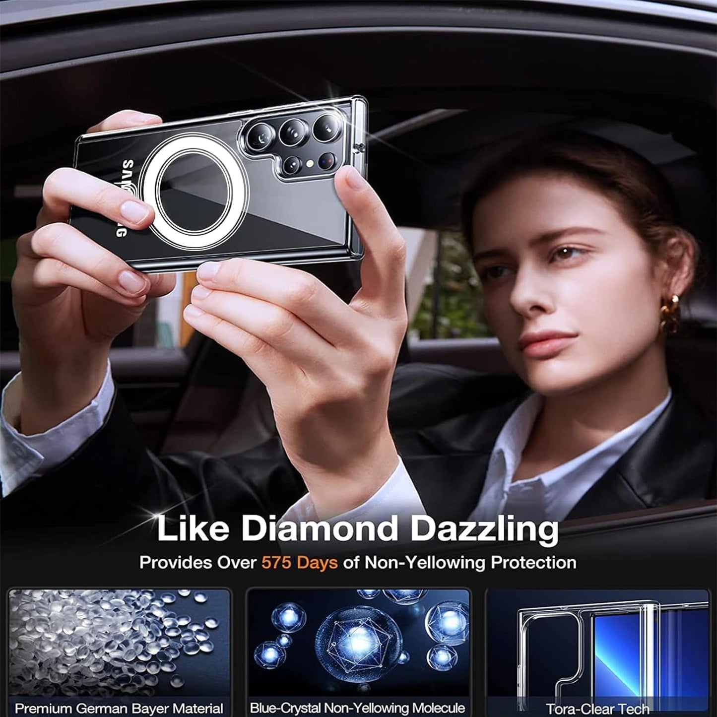 Compatible with Samsung Galaxy S22 plus 5G Case Clear, Compatible with Magsafe, Shockproof Military-Grade Protection, Magnetic Phone Case