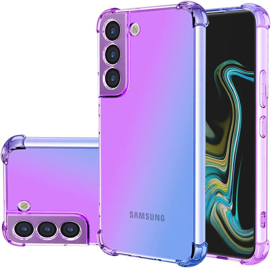 Case for Galaxy S22 plus Case, Samsung S22+ 5G Cute Case Girls, Gradient Slim anti Scratch Soft TPU Phone Cover Shockproof Protective Case for Samsung Galaxy S22 plus 5G (Purple/Blue)