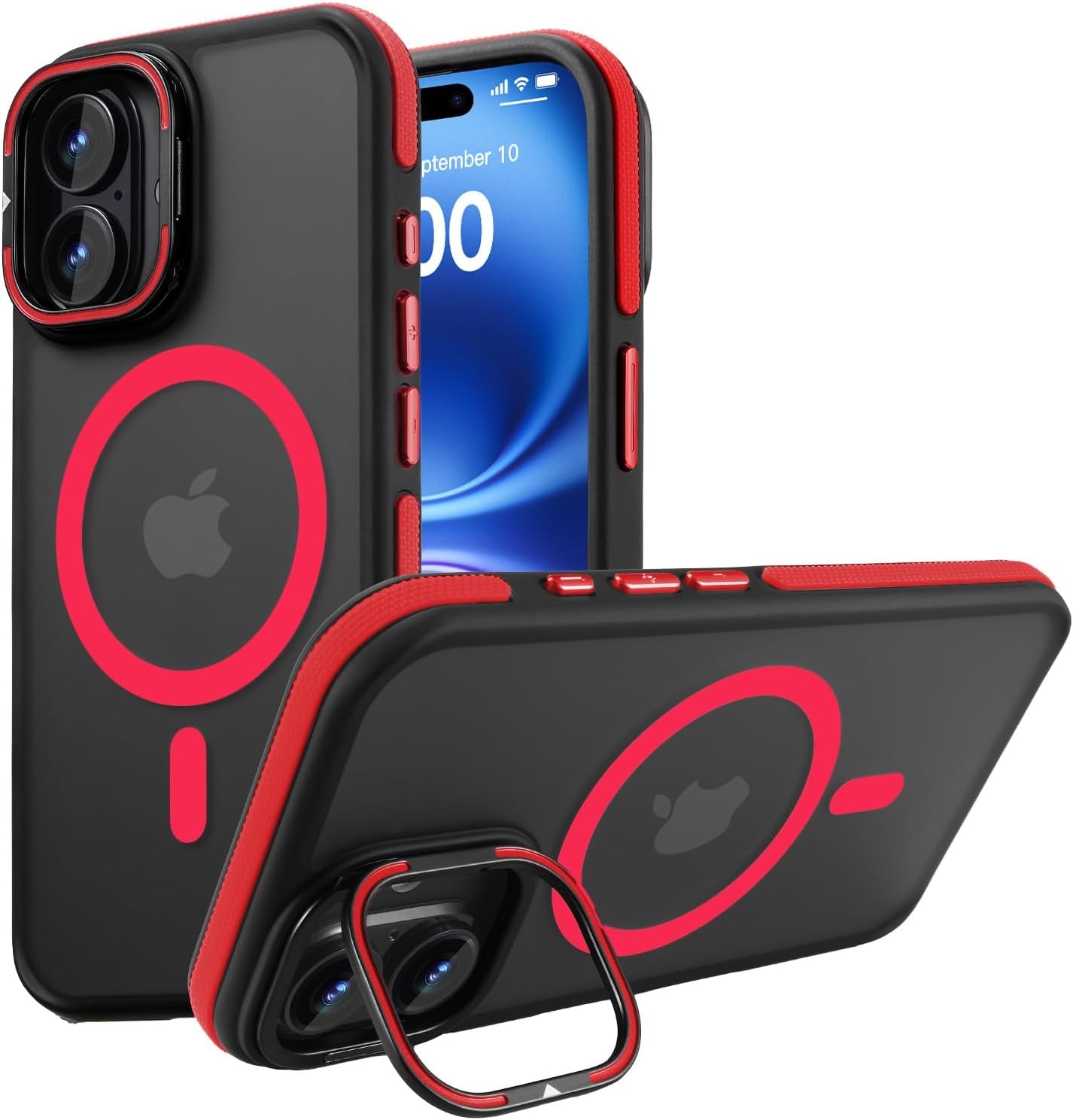 For Iphone 17 Pro Max Case with Camera Lens Protector[10Ft Military-Grade Protection] Compatible with Fit Magsafe Shockproof Slim Thin Cover Case for Iphone 17 Pro Max 6.9 Inch, Orange Bumper