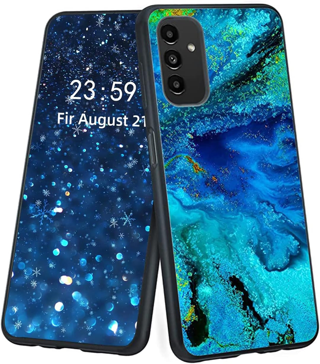 For Samsung Galaxy A13 Case, Slim Fit Glow in the Dark Hybrid Hard PC Soft TPU Bumper Shockproof Drop Protective Girls Women Men Phone Cover for Samsung Galaxy A13 5G Case.-6.5" Inch. Blue