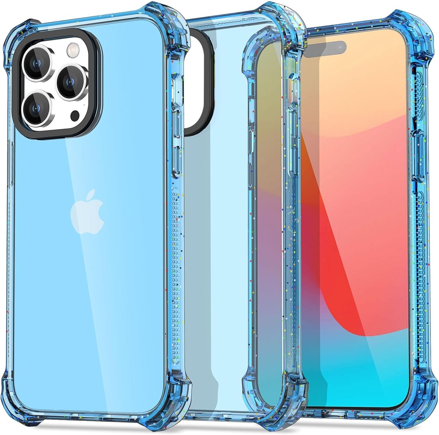 Aicase Clear Blue Bounce Case Compatible with Iphone 15 Plus, Impact Shockproof [Non-Yellowing] [21.3 FT Military Drop Protection] Anti-Scratch Protective Cell Phone Cover  AICase Blue 15 Pro Max 