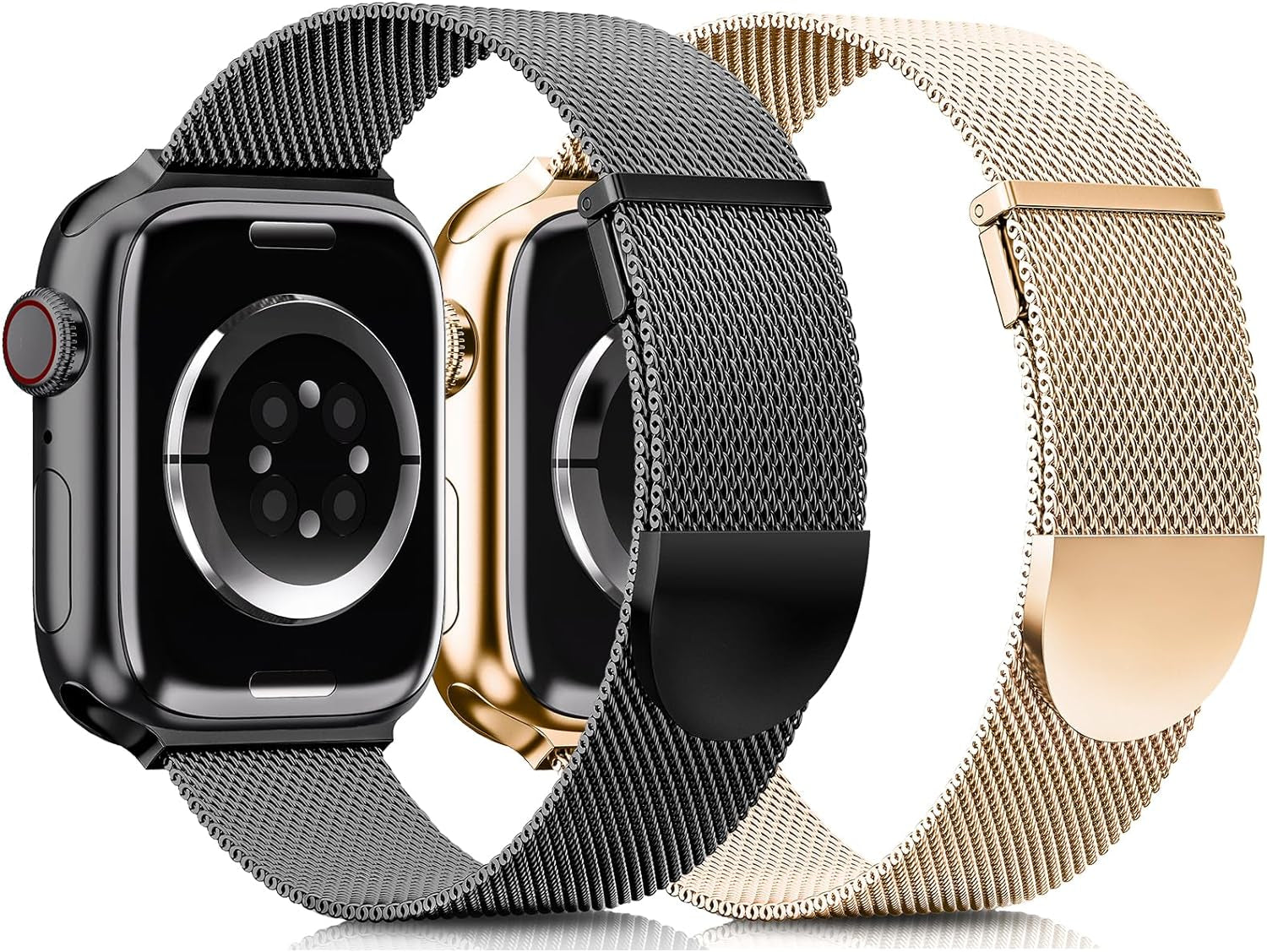 2 Pack Metal Magnetic Band Compatible with Apple Watch Bands 38Mm 40Mm 41Mm 42Mm 44Mm 45Mm 49Mm Women Men,Milanese Loop Stainless Steel Mesh Adjustable Strap for Iwatch Series 9 8 7 6 5 4 3 2 SE Ultra