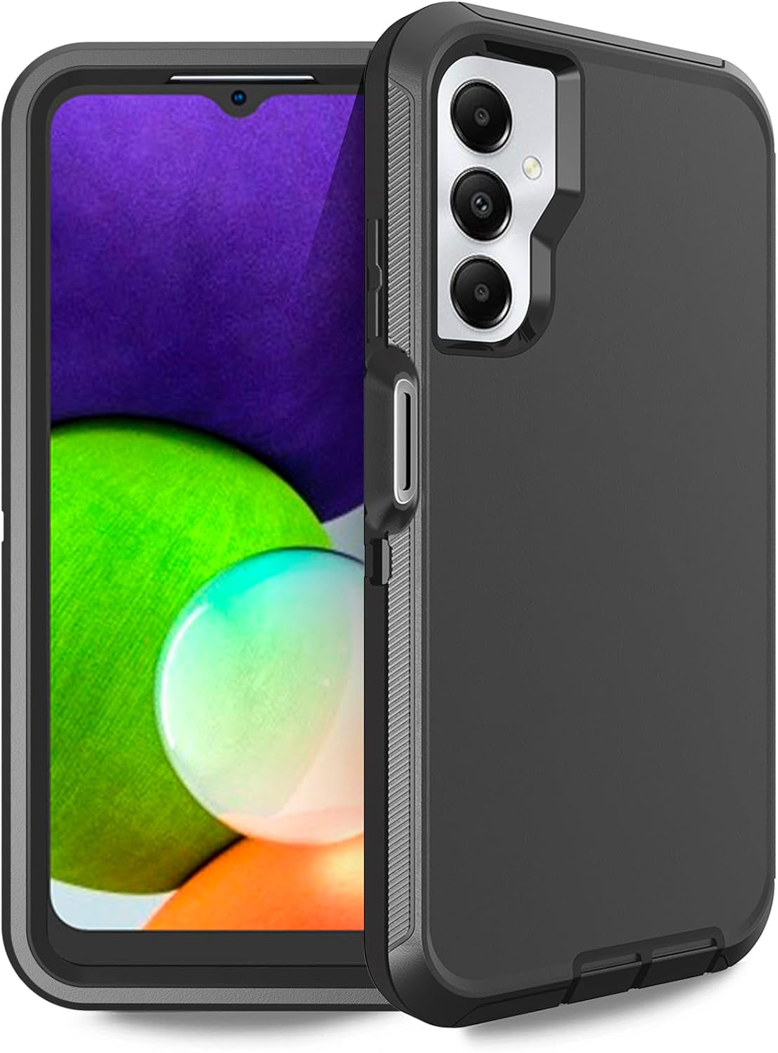 Anloes Case for Samsung Galaxy A53 5G, Galaxy A53 5G Phone Case Heavy Duty Shockproof Dustproof Rugged Defender Protective, 3 in 1 Bumper Cover for A53 5G Purple(Without Screen Protector)