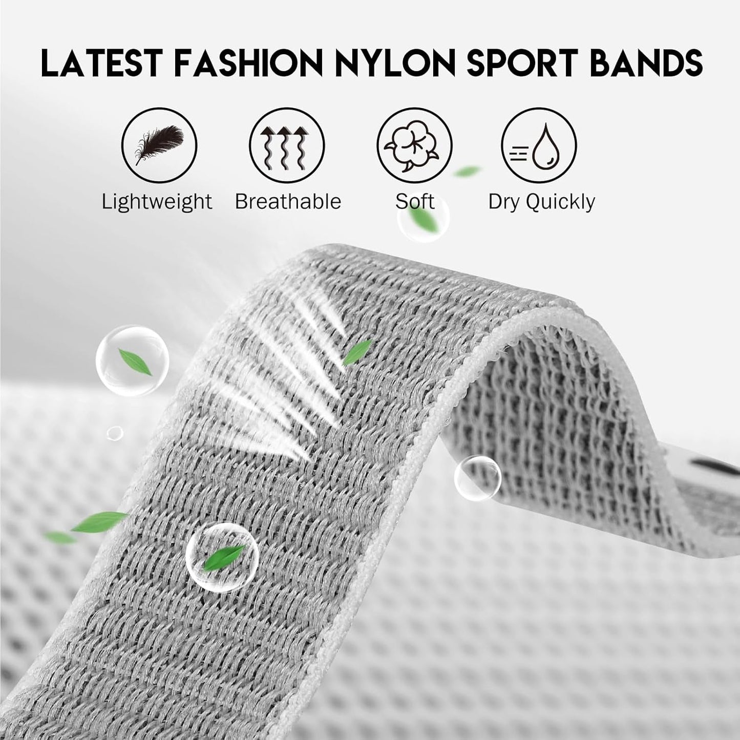 5 Pack Nylon Sport Loop Band Compatible with Apple Watch Bands 38Mm 40Mm 41Mm 42Mm 44Mm 45Mm 49Mm,Adjustable Braided Wristband Stretchy Strap for Iwatch Serie 9 Ultra SE2 SE 8 7 6 5 4 3 2 1 Gray Men