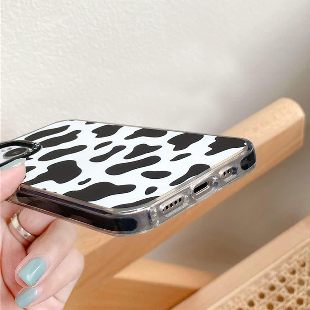 Abbery Designed for Iphone 15 plus Case Cow Print Clear with Design Cow Pattern Cute Durable Silicone TPU Sturdy Shockproof Protective Woman Girls Aessthetic Phone Cover (For Iphone 15 Plus)  Abbery   