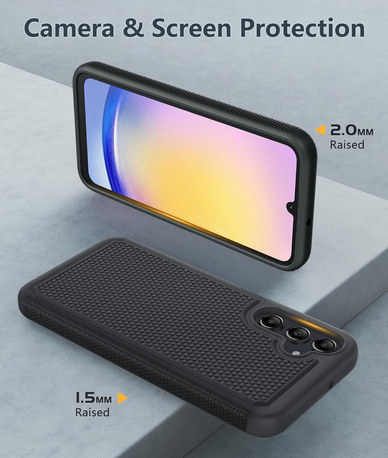 FNTCASE for Samsung Galaxy A25 Case: Galaxy A25 5G Phone Case Dual Layer Protective Phone Cover Rugged Full Body Drop Protection Shockproof Phone Case(Black)