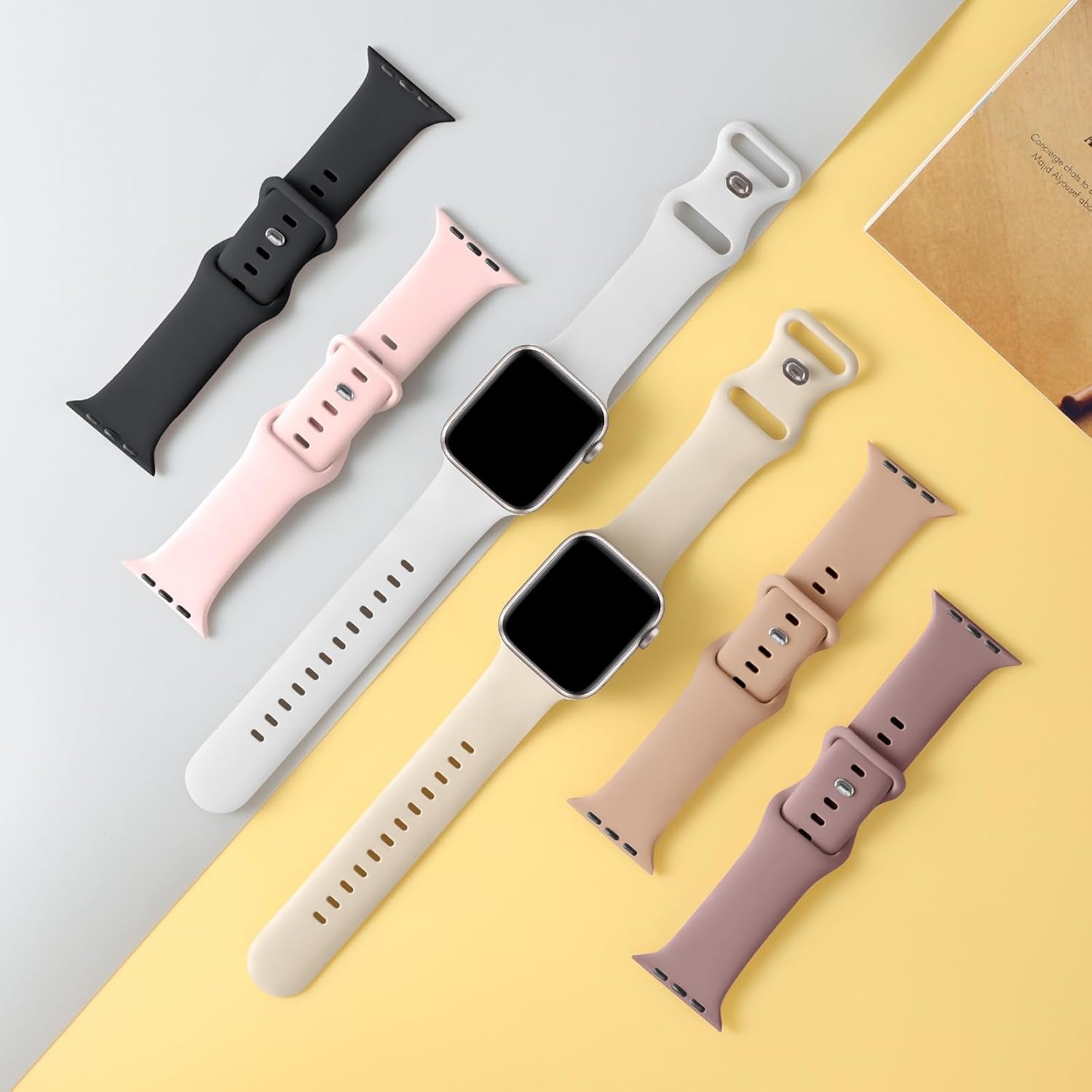 Acrbiutu 6 Pack Bands Compatible with Apple Watch 38Mm 40Mm 41Mm 42Mm 44Mm 45Mm 49Mm, Soft Replacement Silicone Sport Strap Wristbands for Iwatch Series Ultra/Ultra 2 9/8/7/6/5/4/3/2/1 SE Women Men