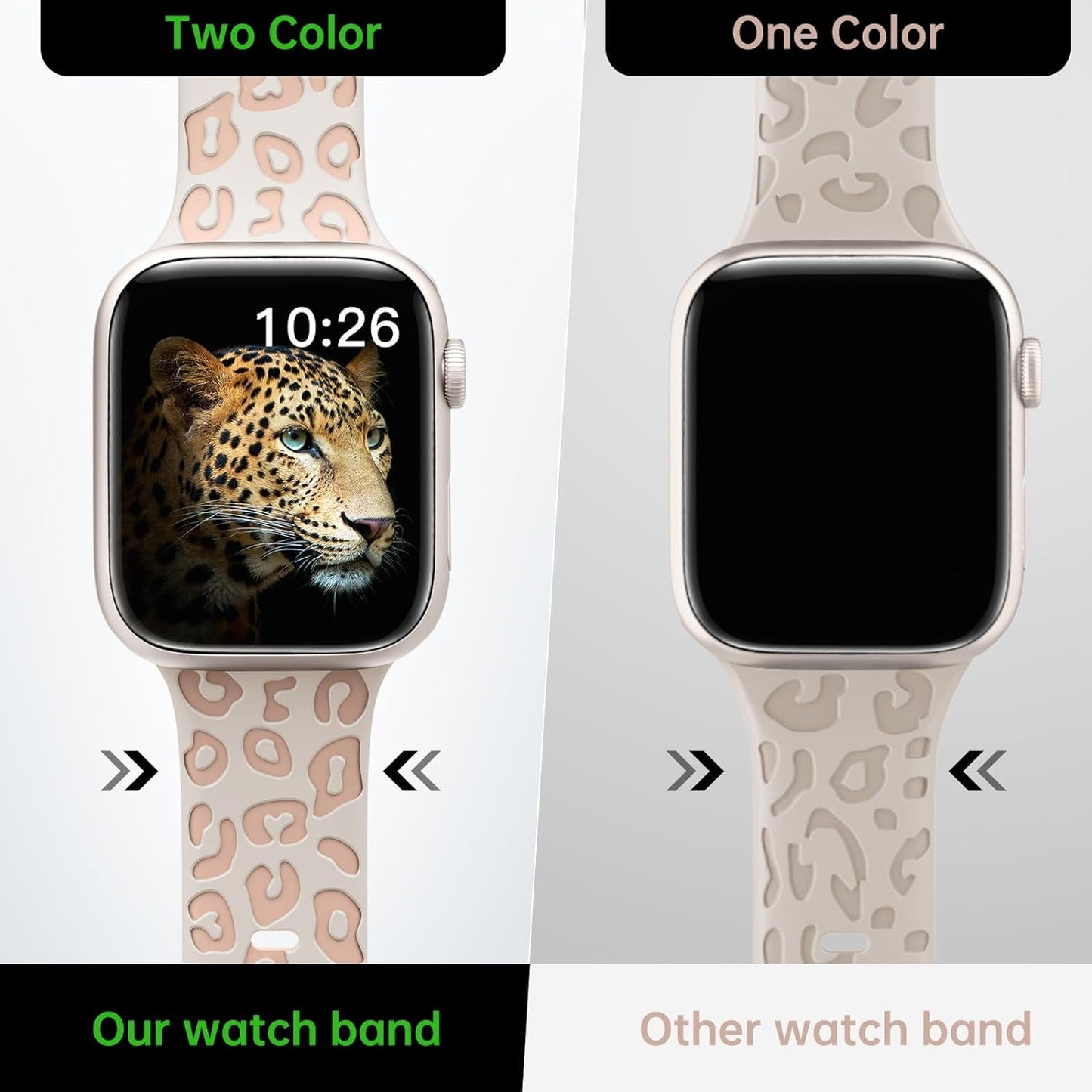 3 Pack Engraved Leopard Bands Compatible with Apple Watch Band 40Mm 41Mm 38Mm 45Mm 44Mm 42Mm 49Mm for Women Men,Cheetah Cute Sport Silicone Strap for Iwatch Series 9 Ultra/Ultra 2 SE 8 7 6 5 4 3 2 1