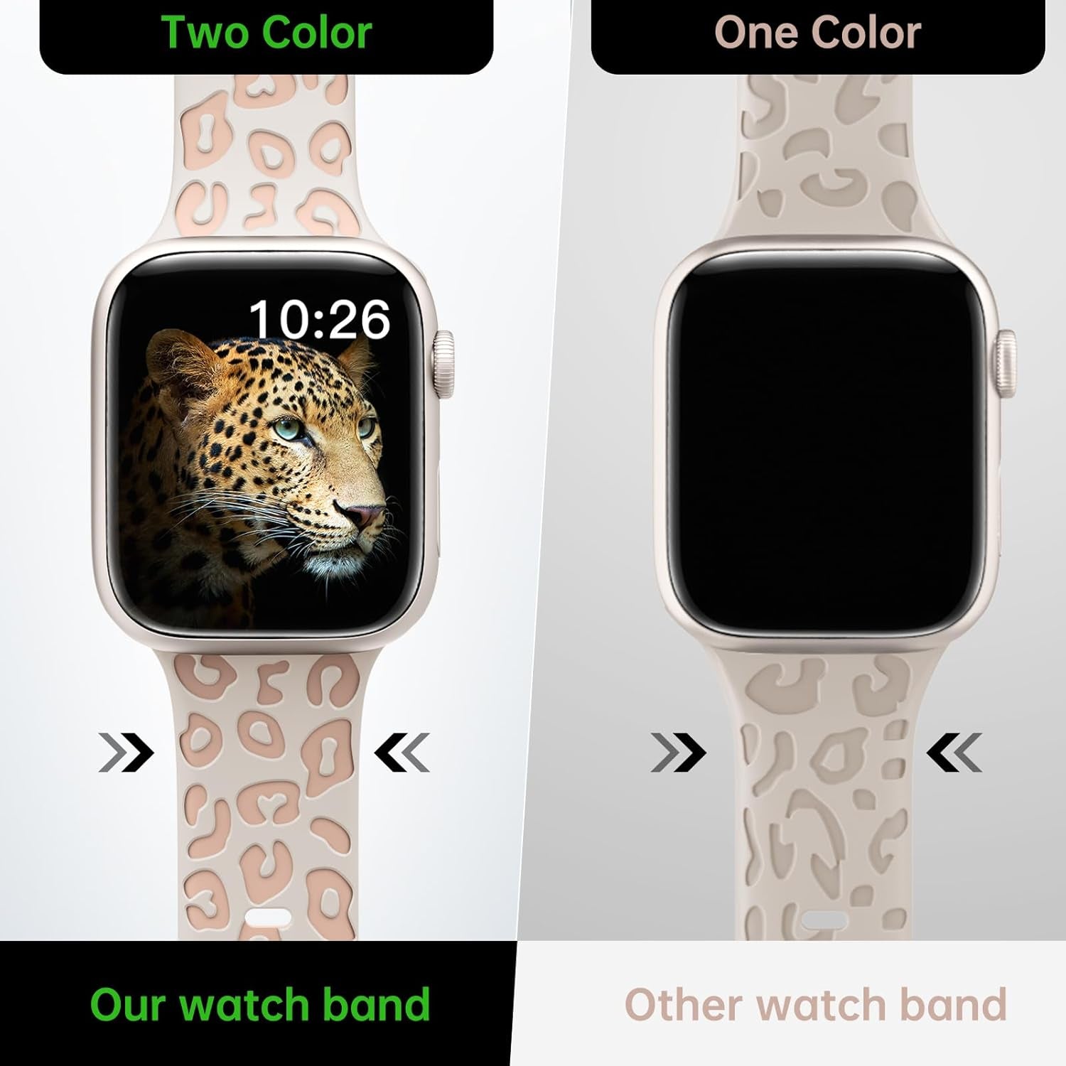 3 Pack Engraved Leopard Bands Compatible with Apple Watch Band 40Mm 41Mm 38Mm 45Mm 44Mm 42Mm 49Mm for Women Men,Cheetah Cute Sport Silicone Strap for Iwatch Series 9 Ultra/Ultra 2 SE 8 7 6 5 4 3 2 1