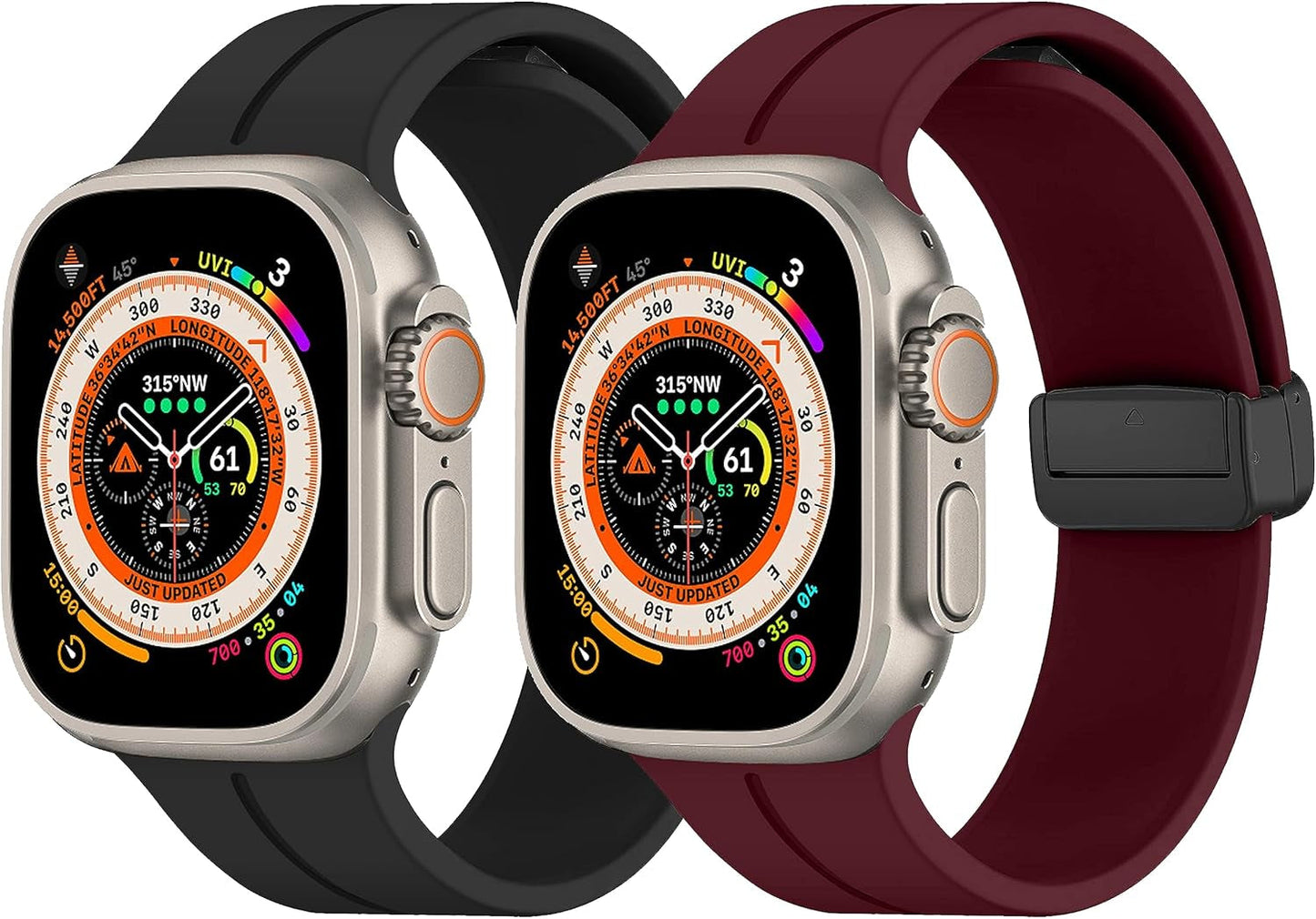 Bands for Apple Watch Strap Magnetic Lock 49Mm 45Mm 44Mm 42Mm 41Mm 40Mm 38Mm, Soft Silicon Sports Straps Compatible with Iwatch SE SE2 Series 8 7 6 5 4 3 2 1 [Watch NOT Included]