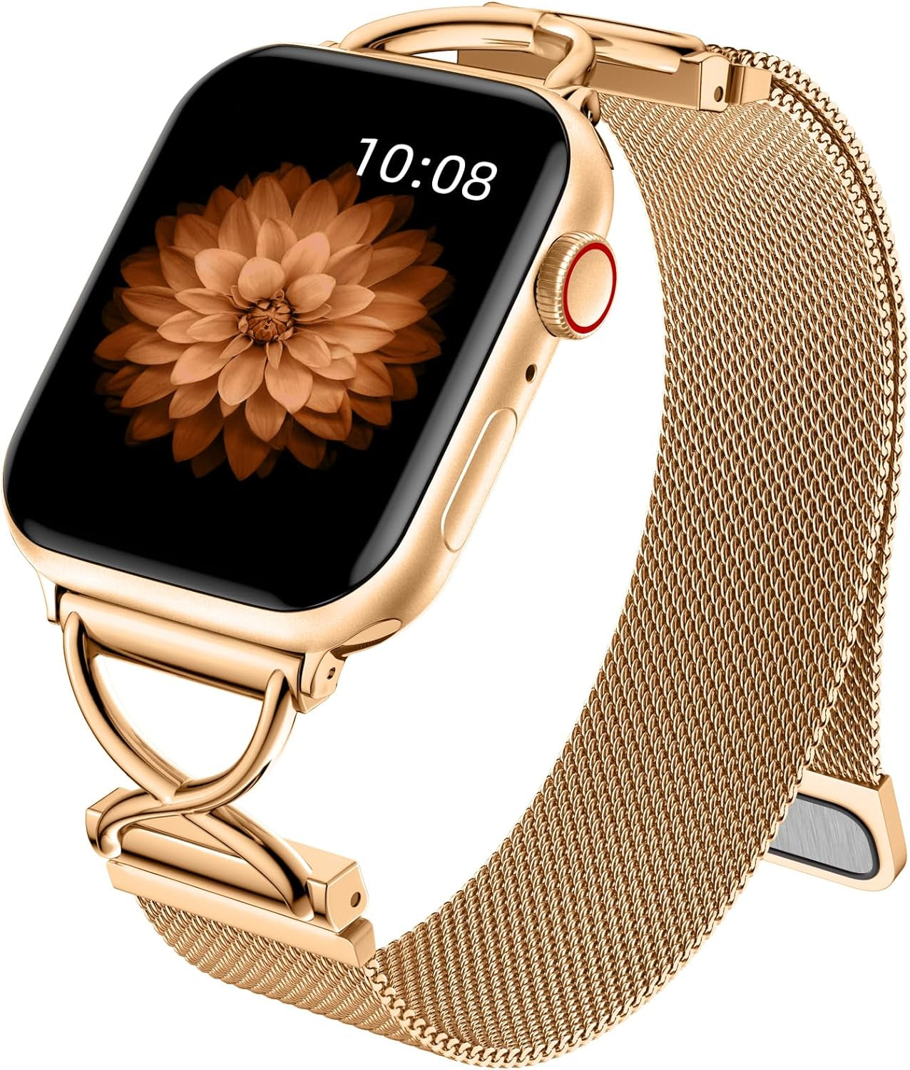Dirrelo Metal Band Compatible for Apple Watch Bands for Women 40Mm 41Mm 38Mm 44Mm 45Mm 42Mm 49Mm, Mesh Magnetic Strap with X-Shape Stainless Steel Clasp for Iwatch Ultra 2, Series 9/8/7/6/5/4/3/2/1/SE