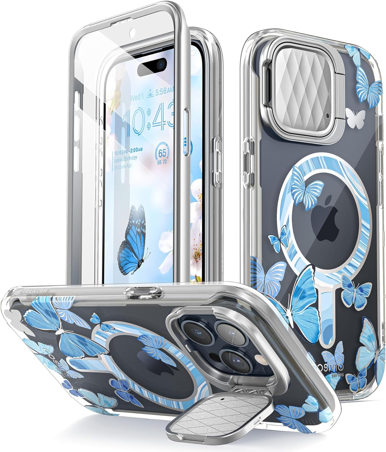 I-Blason for Iphone 15 Pro Case with Stand, [Magsafe Compatible] [Camera Cover Stand] [Built-In Screen Protector], Slim Stylish Phone Case for Iphone 15 Pro, Cosmag Series, Marble  i-Blason   