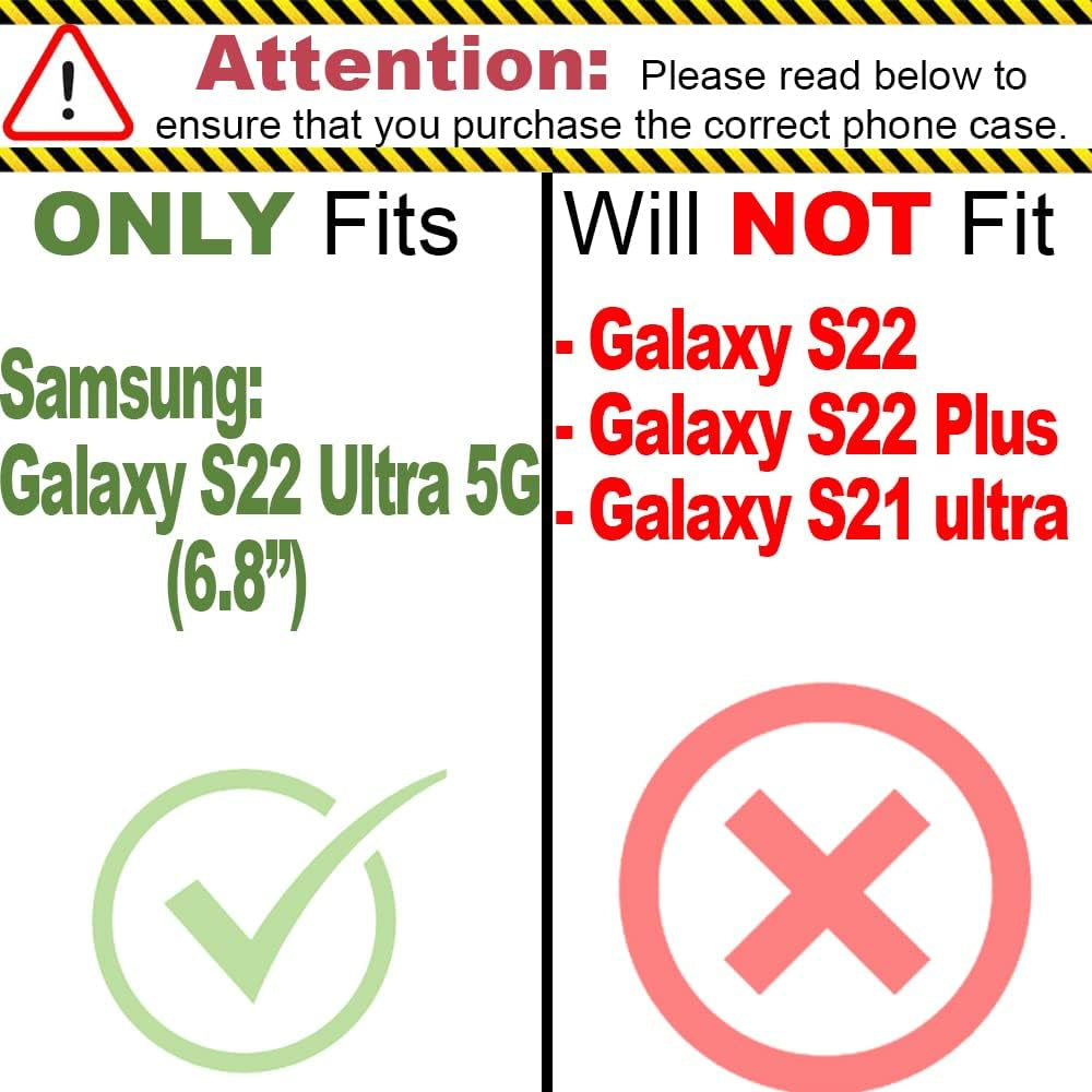 Coveron Rugged Designed for Samsung Galaxy S22 Ultra Case, Military Grade Heavy Duty Phone Cover Grip - Pearl White