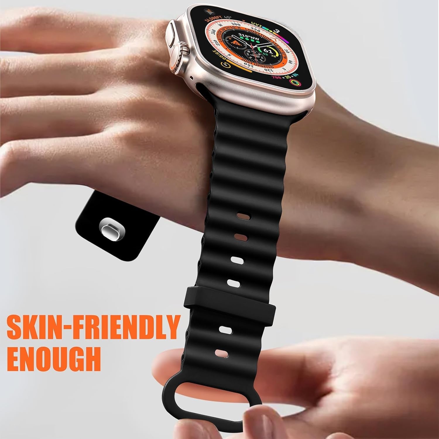 4 Pack Ocean Bands Compatible with Apple Watch Ultra Band 49Mm 45Mm 44Mm 42Mm Men Women, Soft Silicone Straps Sport Rugged Smartwatch Replacement for Iwatch Ultra Ultra 2 Series 9 8 7 6 5 4 3 2 1 SE