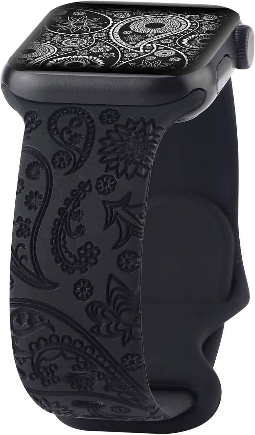 Engraved Silicone Band Compatible with Apple Watch 38Mm 40Mm 41Mm, Cute Fancy Laser Printed Sport Strap Compatible with Iwatch Series 7 6 5 4 3 2 1 SE