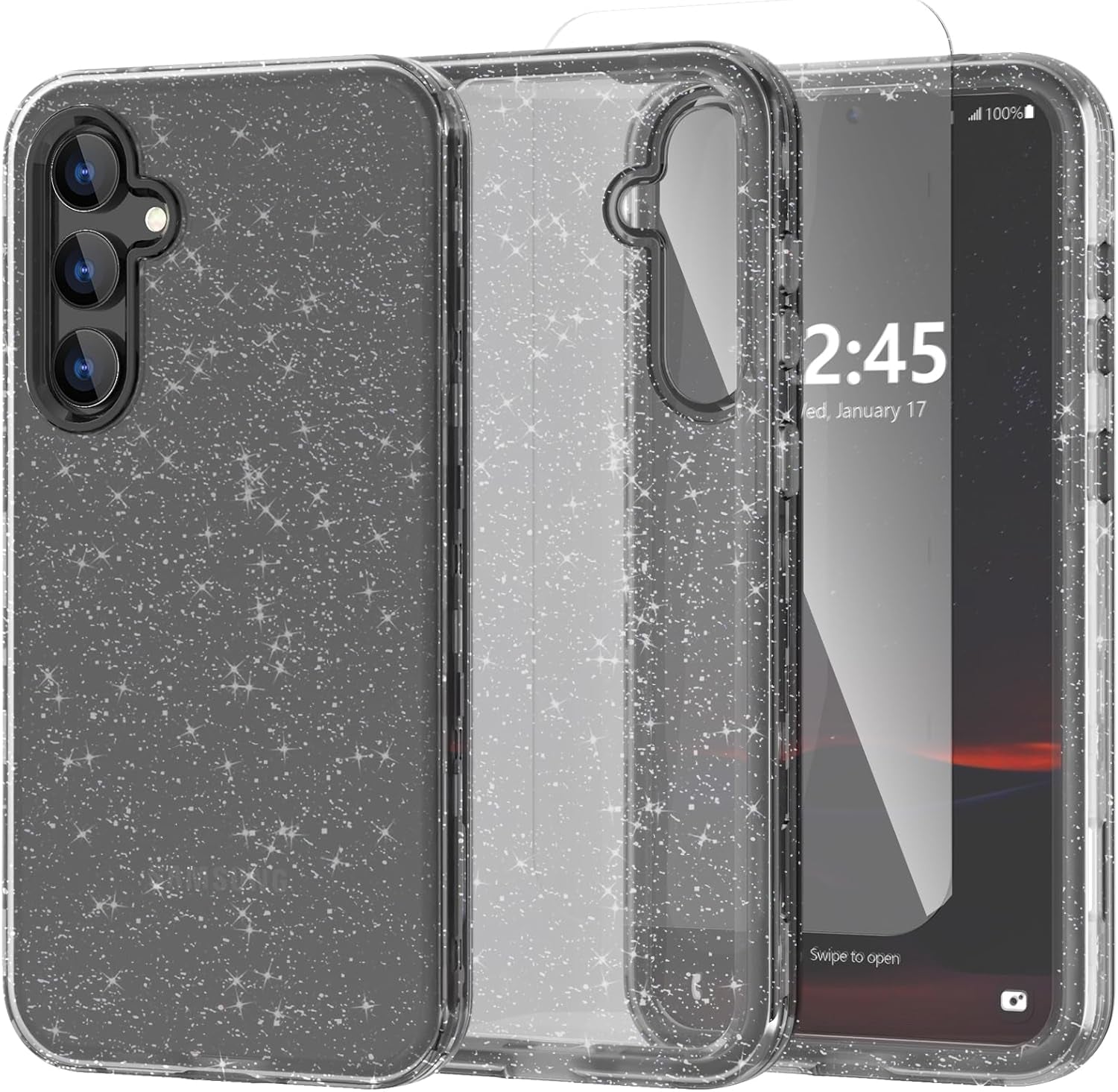 ACKETBOX for Samsung Galaxy S23 FE Case,Glitter Clear Case S23 Fe,Shockproof Bumper Protective Phone Cover,Designed for Samsung S23 FE 5G 6.4"(Clear Bling)