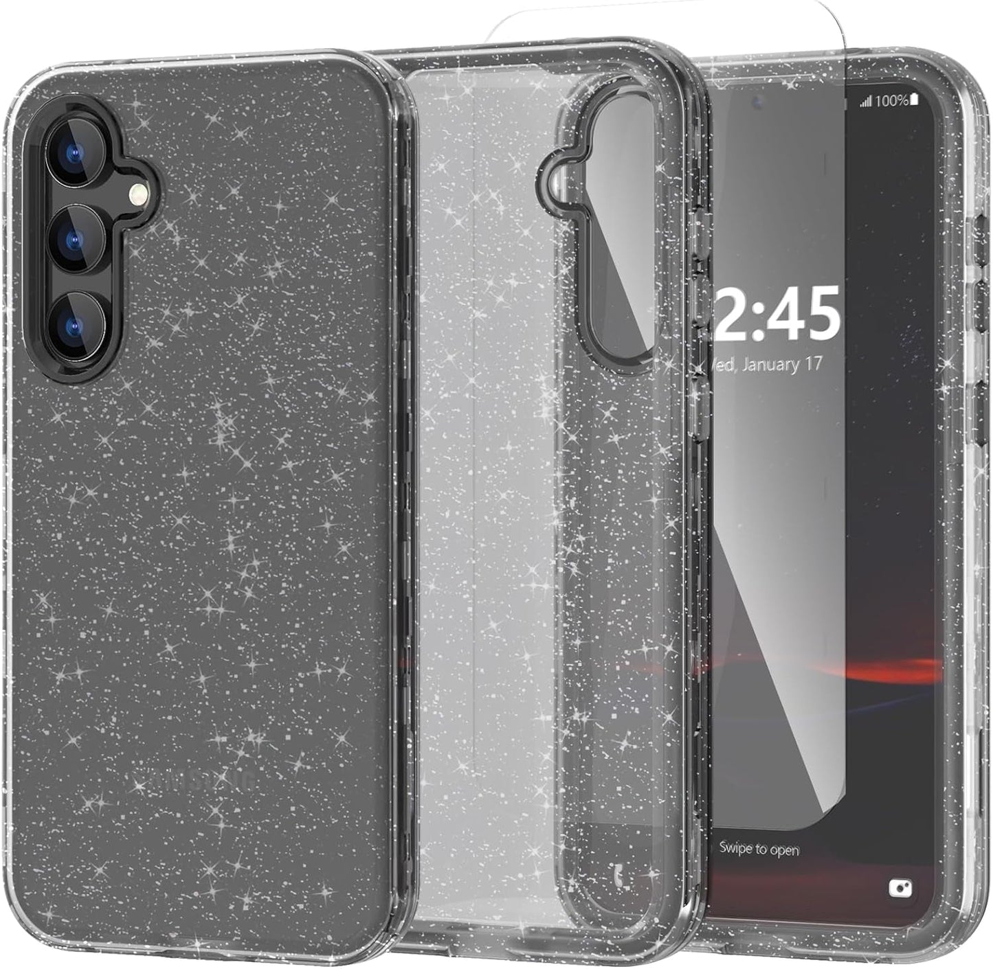 ACKETBOX for Samsung Galaxy S23 FE Case,Glitter Clear Case S23 Fe,Shockproof Bumper Protective Phone Cover,Designed for Samsung S23 FE 5G 6.4"(Clear Bling)