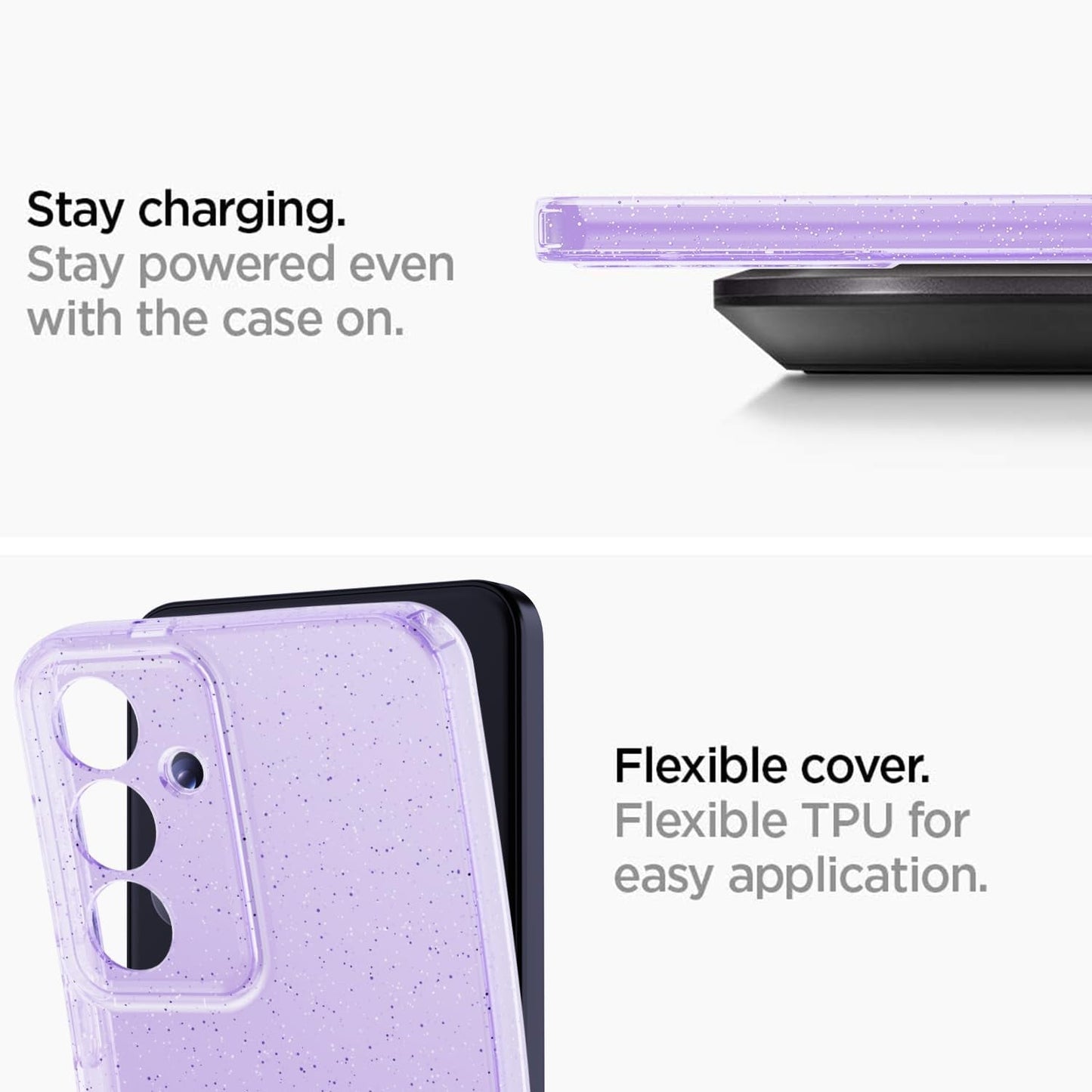 Aicase for Samsung Galaxy S24 Case Glitter, Sparkly Bling Girls Women Girly Sparkle Cute Protective Phone Case for Samsung S24, Purple