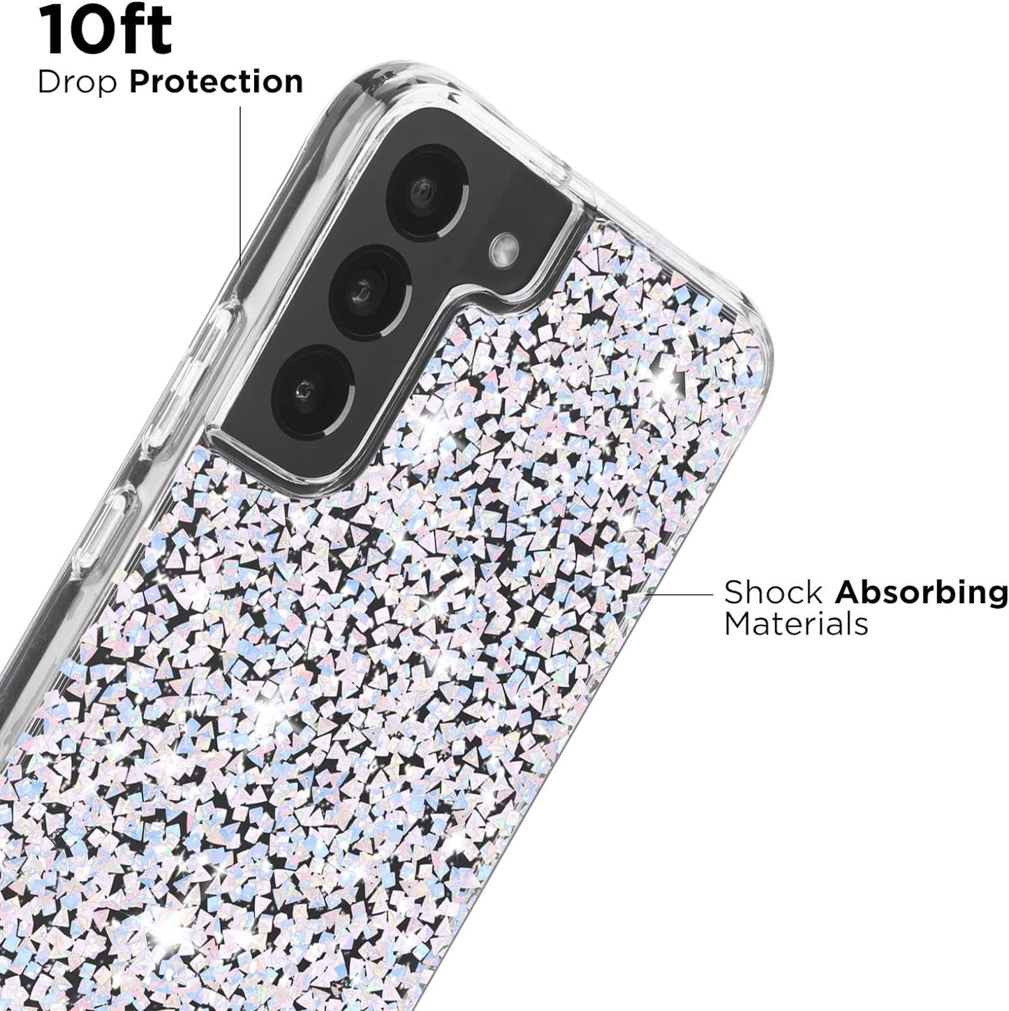 Case-Mate Samsung Galaxy S22 plus Case - 6.6' Twinkle Diamond - 10Ft Drop Protection with Wireless Charging - Luxury Bling Glitter for S22 plus 5G - anti Scratch, Shock Absorbing Materials, Slim Fit