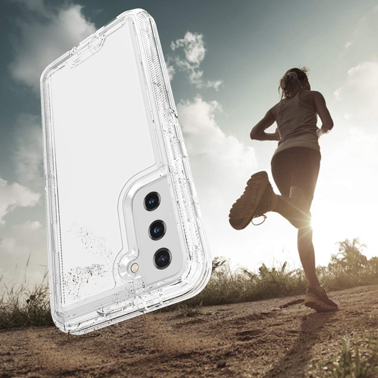 For Samsung Galaxy S22 plus Case Galaxy S22+ Case Military Drop Tested 3 in 1 Full Body Protective Cover Heavy Duty Armor Rugged Shockproof for Galaxy S22 plus S22+ Phone Case (Clear)