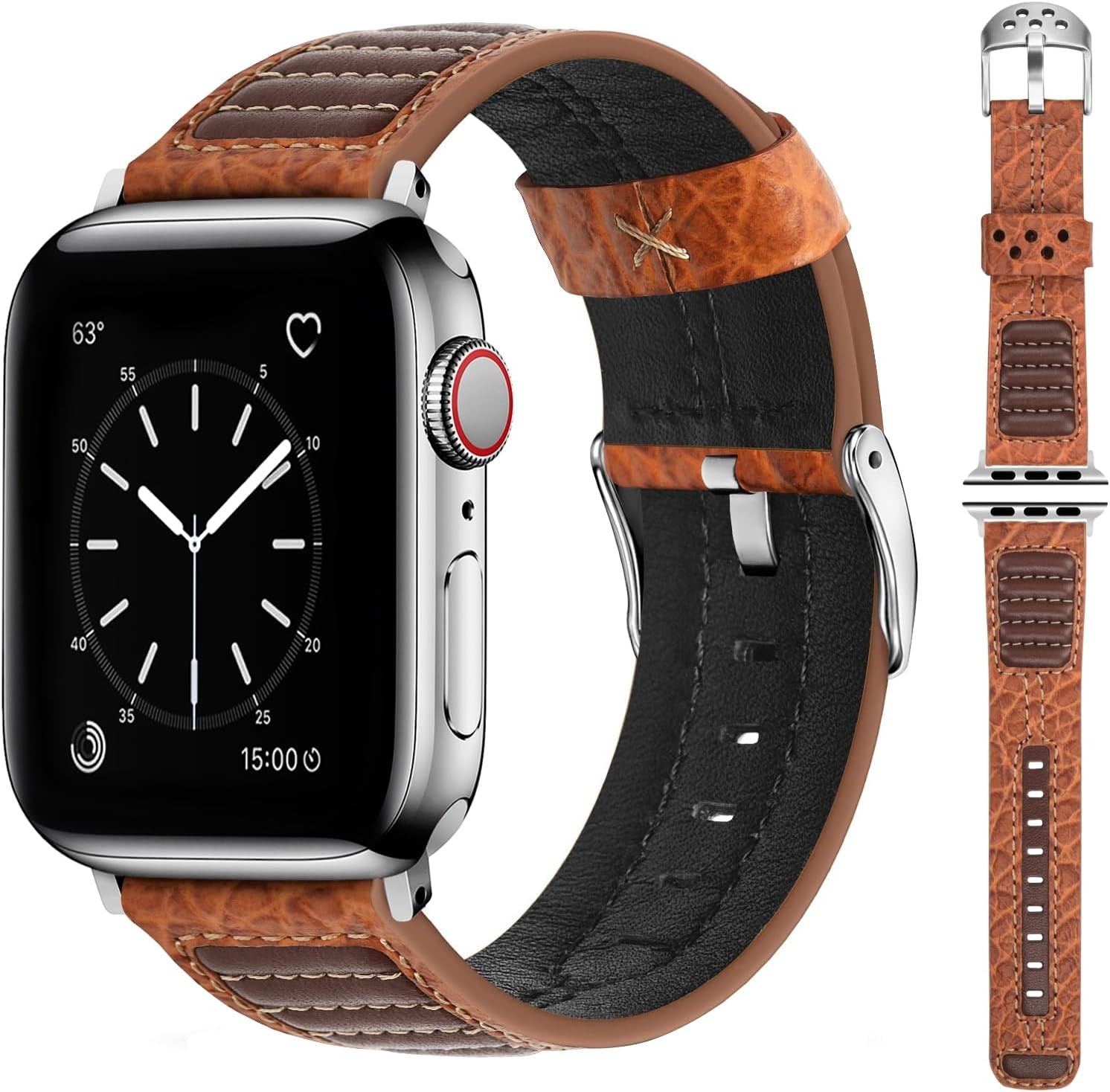 Fullmosa Café Racer Leather Apple Watch Band 49Mm 45Mm 44Mm 42Mm 41Mm 40Mm 38Mm Genuine Iwatch Bands for Men/Women Easily Upgrade Your Apple Watch with Premium Smart Watch Bands