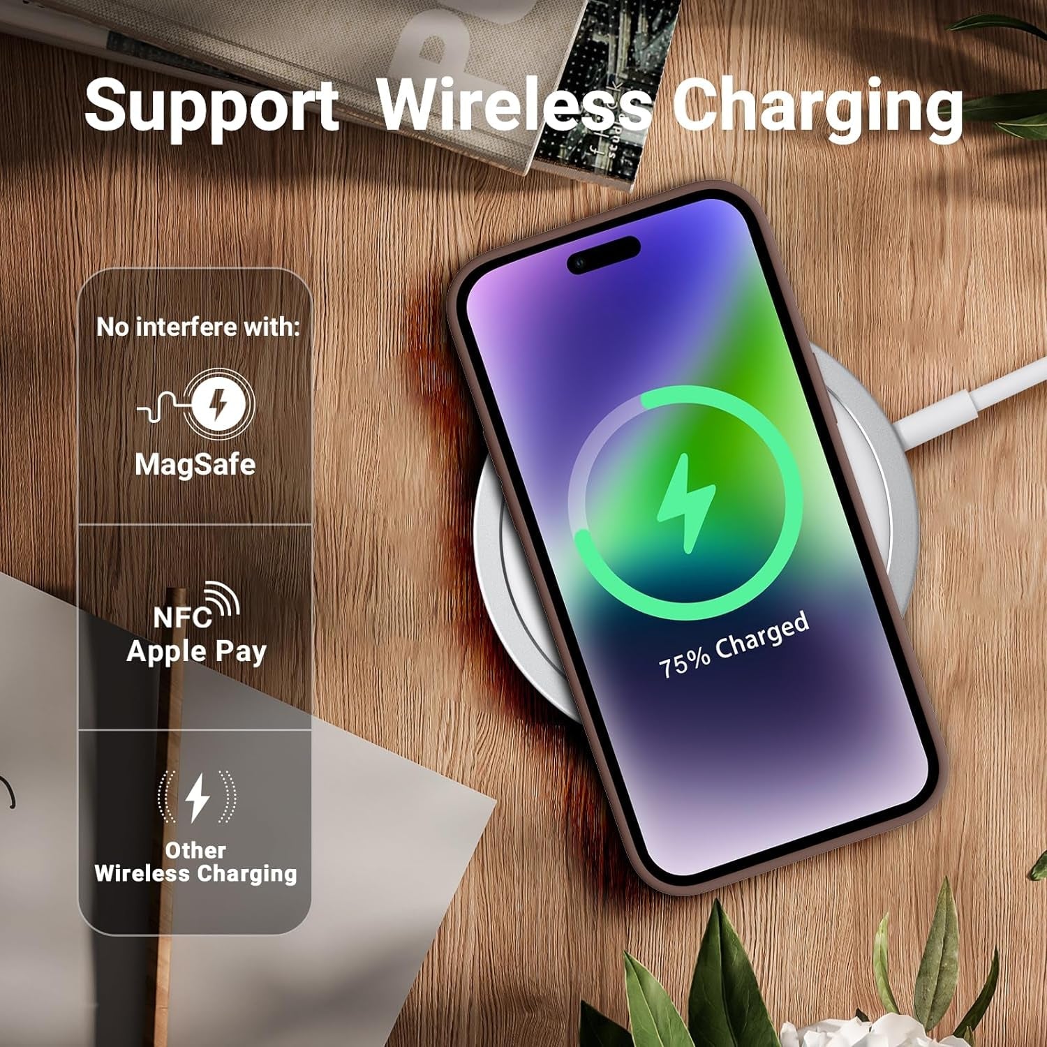 AOTESIER Shockproof Series Iphone 14 Pro Max Case, Silicone Ultra Slim Thin Cover, Full-Body Protective Phone Case for Iphone 14 Promax Case, 6.7 Inch, Chocolate  AOTESIER   