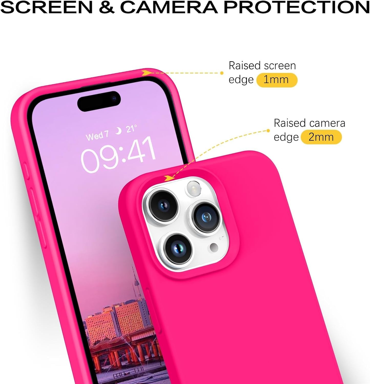 BENTOBEN for Iphone 15 Pro Case, Iphone 15 Pro Phone Case, Soft Silicone Gel Bumper Shockproof Phone Case, Anti-Scratch Protective Case Cover with Microfiber Lining for Iphone 15 Pro 6.1", Hot Pink  BENTOBEN   