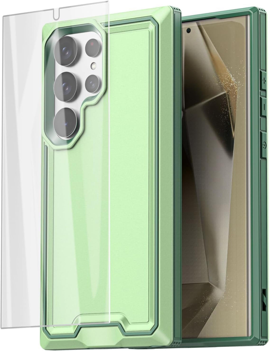 Aicase for Samsung Galaxy S24 Ultra Case with Glass Screen Protector,Heavy Duty Drop Protection Full Body Rugged Shockproof Military Protective Tough Durable Cover for Galaxy S24 Ultra 6.8" 5G 2024_1