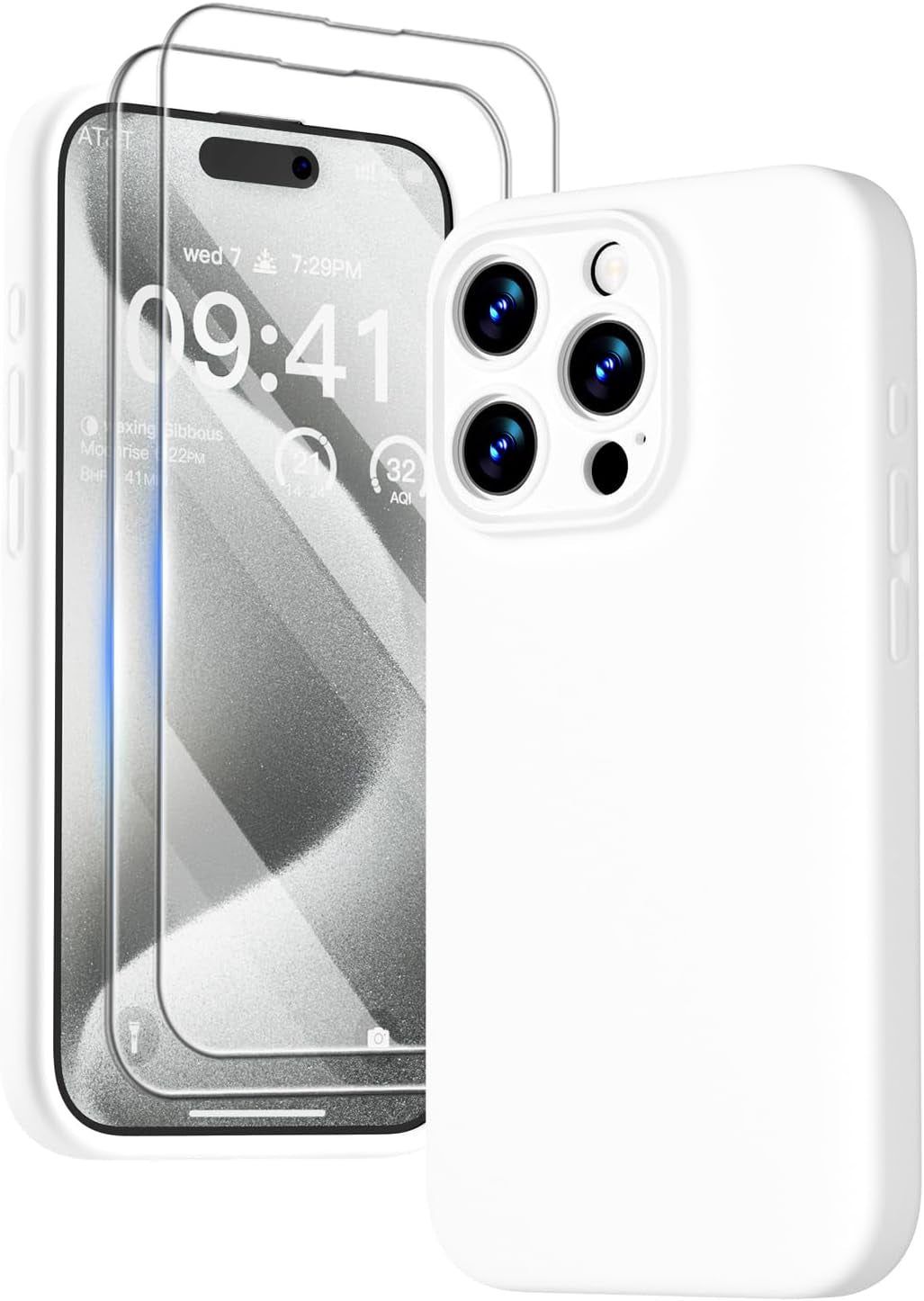 GOODVISH Compatible with Iphone 15 Pro Case, Silicone Upgraded [Enhanced Camera Protection] Phone Case with [2 Screen Protectors], Soft Anti-Scratch Microfiber Lining Inside, 6.1 Inch, Brown  GOODVISH   