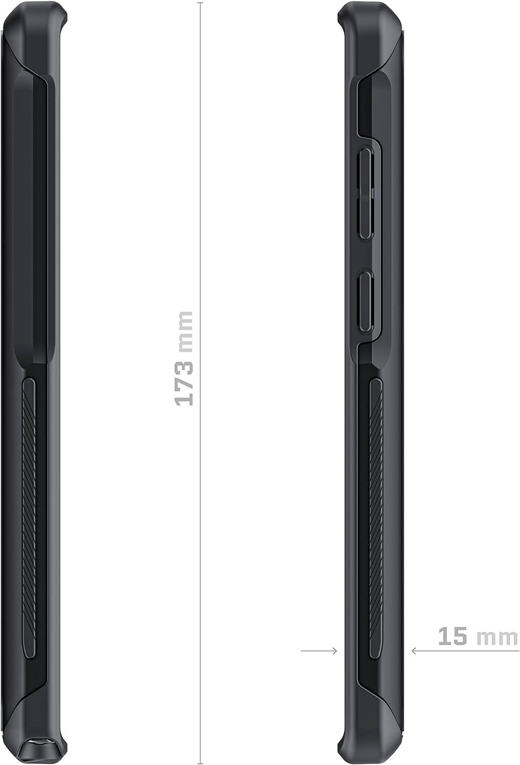 Ghostek ATOMIC Slim S22+ plus Case with Crystal Clear Back and Aluminum Metal Bumper Heavy Duty Protection Wireless Charging Compatible Designed for 2022 Samsung Galaxy S22+ plus 5G (6.6 Inch) (Black)