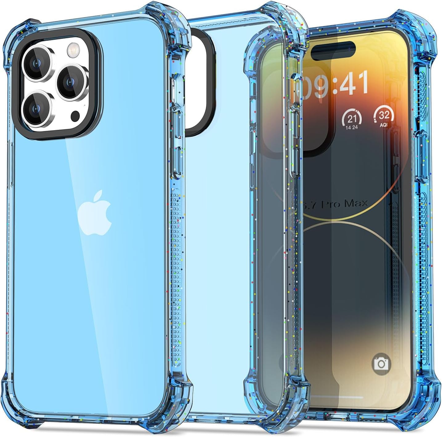 Aicase Clear Blue Bounce Case Compatible with Iphone 15 Plus, Impact Shockproof [Non-Yellowing] [21.3 FT Military Drop Protection] Anti-Scratch Protective Cell Phone Cover  AICase   