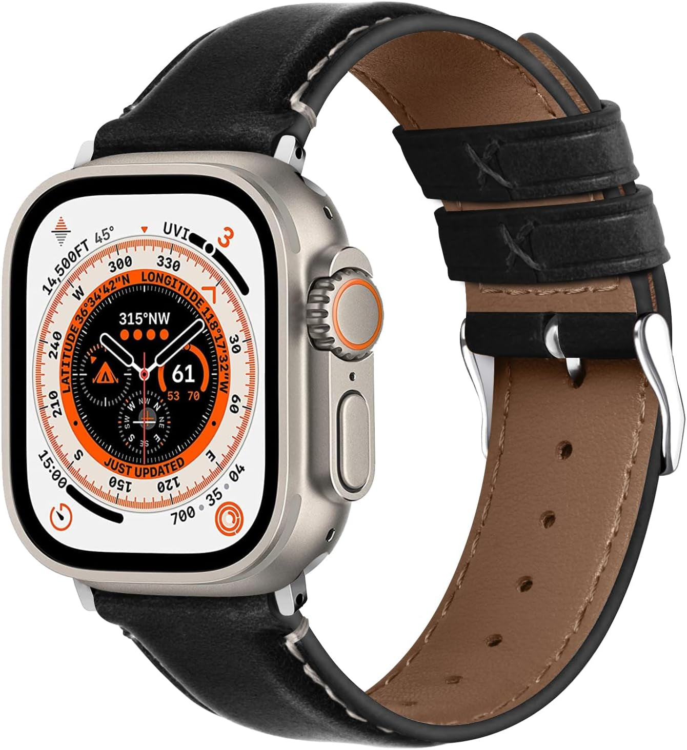 Fullmosa Retro Leather Bands Compatible with Apple Watch 38Mm 40Mm 41Mm for Men Women, Top Grain Real Leather Strap for Iwatch Series 9/8/7/6/5/4/3/2/1/SE/SE2, Brown+Black Buckle