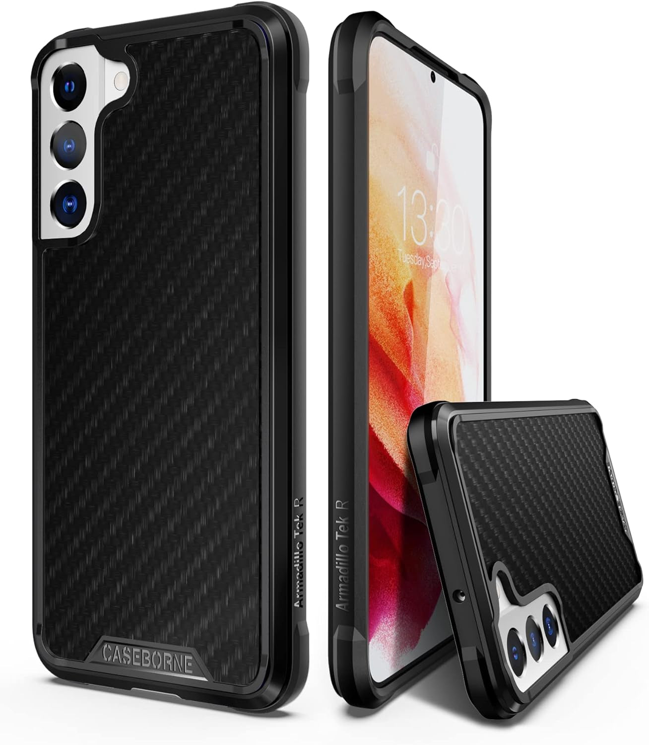 Caseborne R Compatible with Samsung Galaxy S22+Plus 5G Case - Shockproof Protective Clear, Military Grade 12Ft Drop Tested, Durable Aluminum Frame, Anti-Yellowing Technology - Black