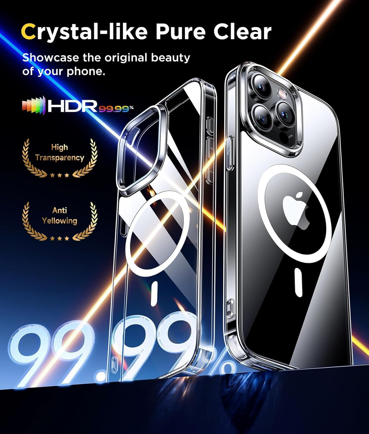 Humixx Magnetic Clear for Iphone 15 Pro Max Case, [Compatible with Magsafe] [Non-Yellowing] Slim Fit yet Protective Anti-Fingerprints Shockproof Bumper with Airbag Cover 6.7 Inch - Crystal Clear  Humixx   