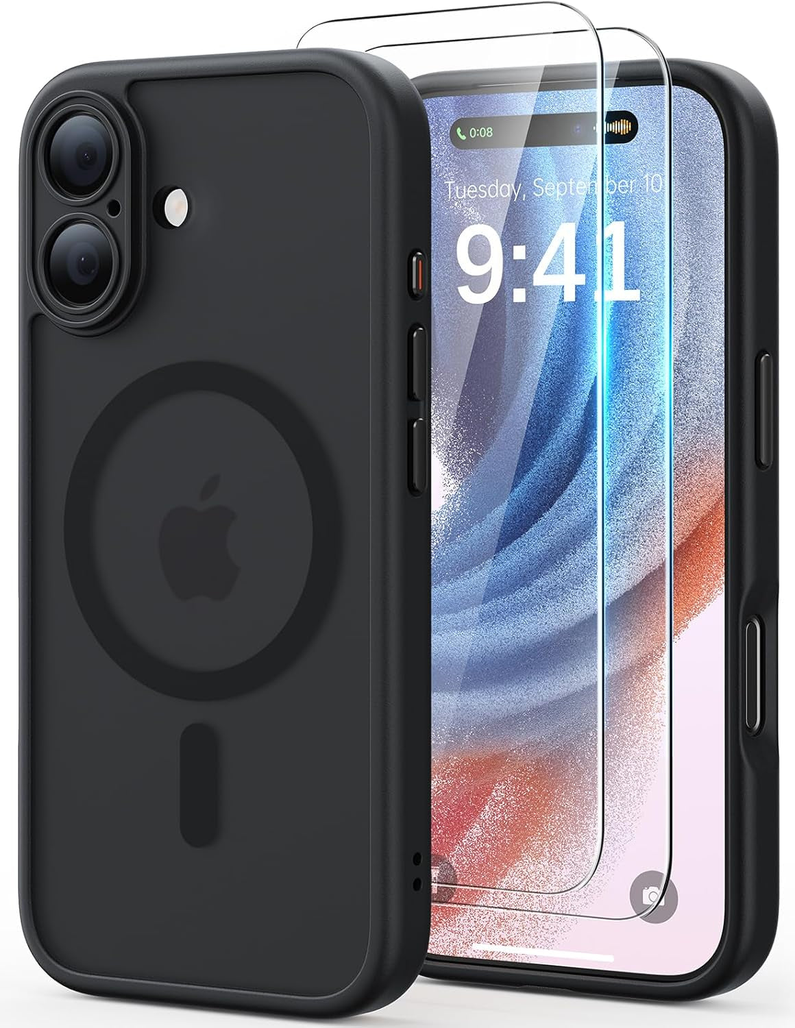 JJL for Iphone 17 Pro Case with 2 Pack Screen Protectors, Compatible with Magsafe, Full Camera Protection, Translucent Matte Magnetic Phone Cover, Deep Blue