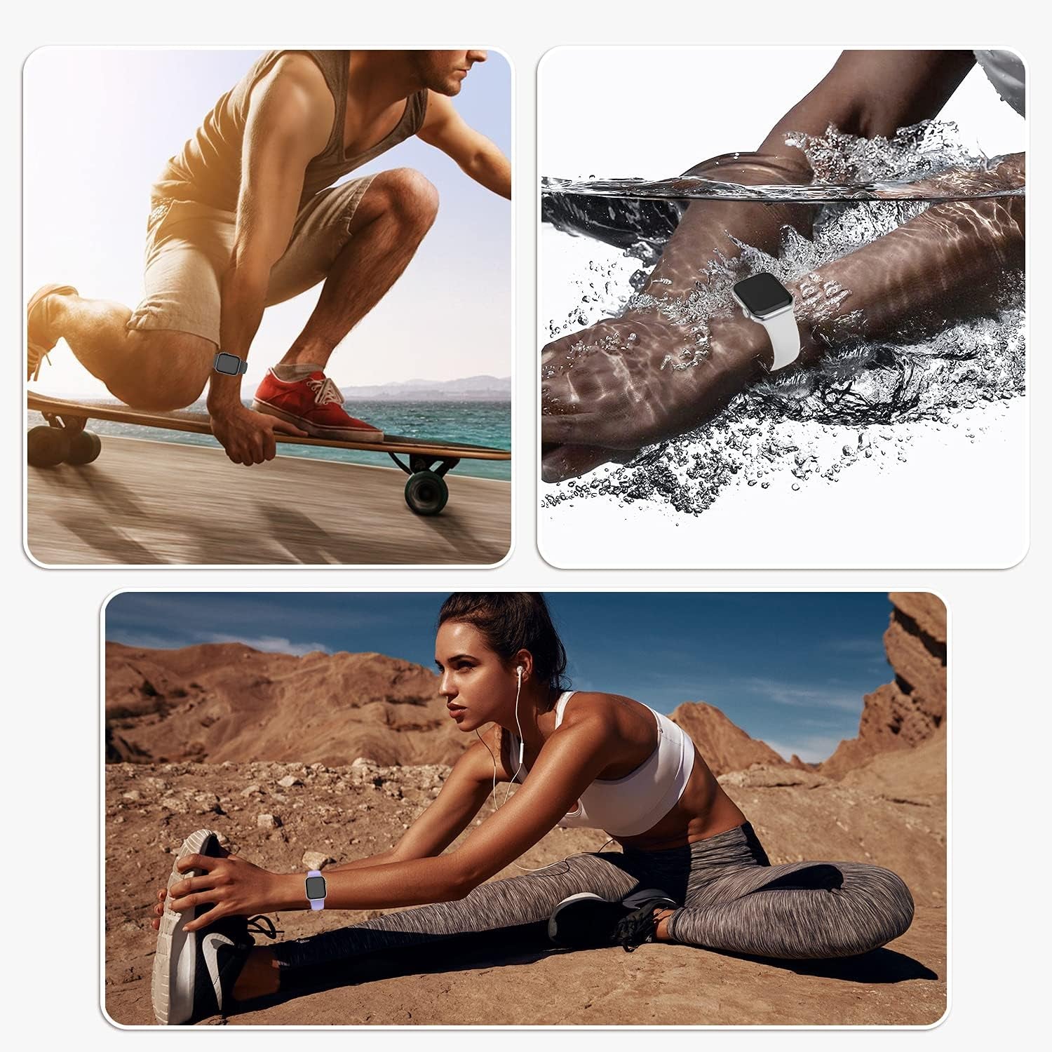 EOMTAM 14 Pack Bands Compatible with Apple Watch Bands 49Mm 45Mm 44Mm 42Mm 41Mm 40Mm 38Mm Women Men, Soft Replacement Silicone Strap Sport Band Compatible for Iwatch Series Ultra 8 7 SE 6 5 4 3