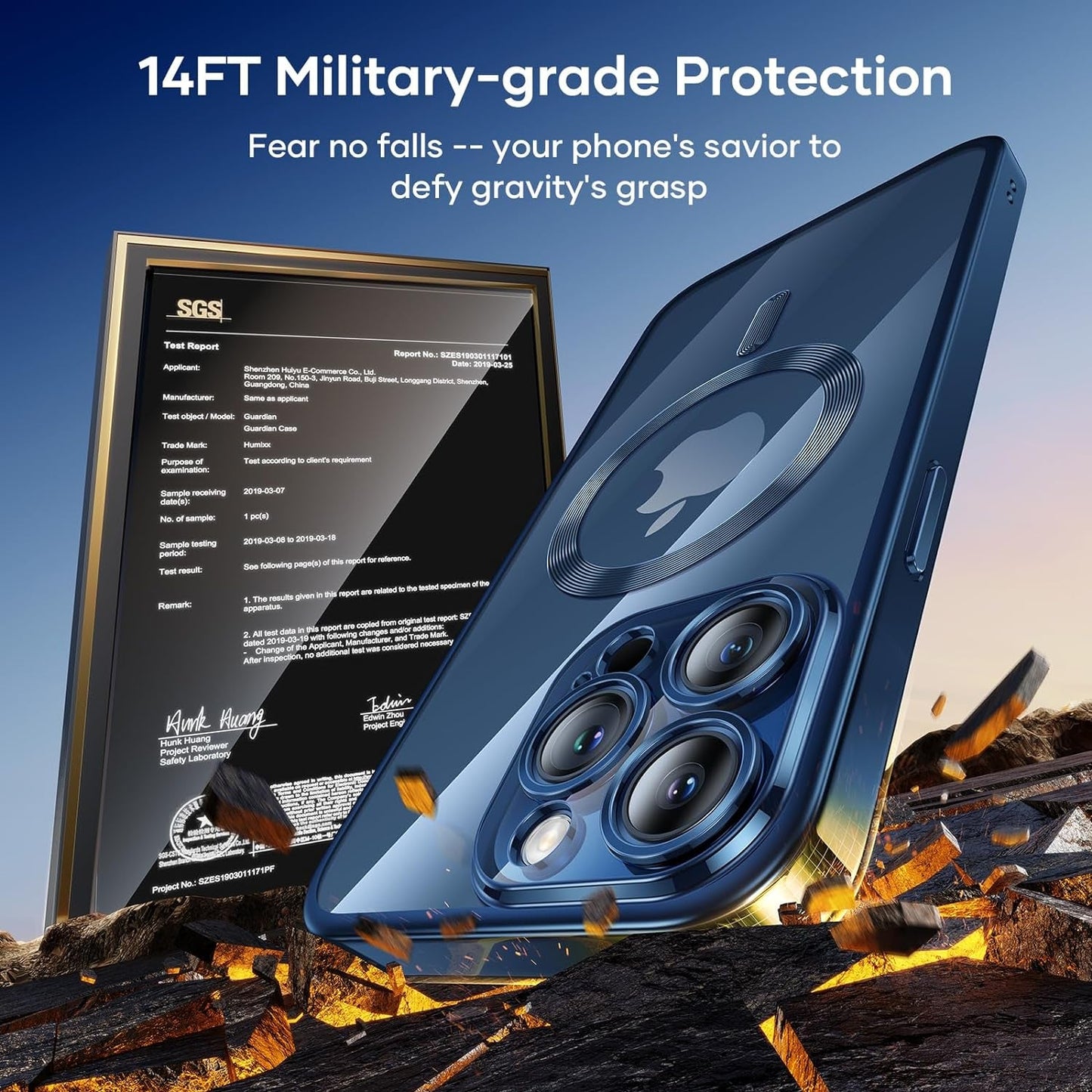 Humixx Magnetic for Iphone 15 Pro Case Clear [Compatible with Magsafe] [No.1 Strong N52 Magnets] [Mil-Grade Shockproof] Dustproof & Non-Yellowing Soft Slim Case for Iphone 15 Pro,Blue  Humixx   