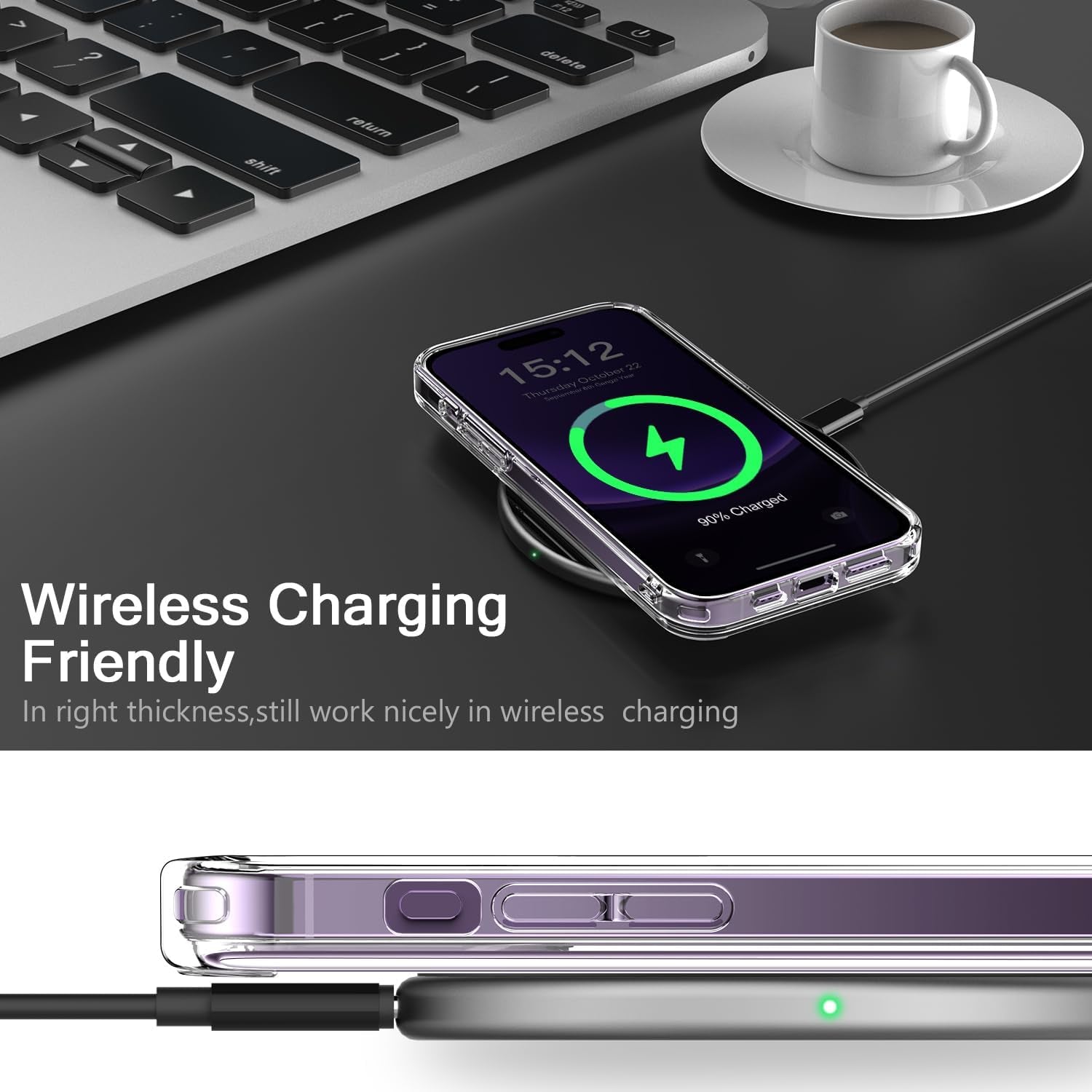 Bicol Compatible with Iphone 15 Pro Case,Crystal Clear Cover with Fashionable Designs for Girls Women,Slim Fit Shockproof Protective Acrylic Phone Case 6.1 Inch,Beautiful Elephant  bicol   