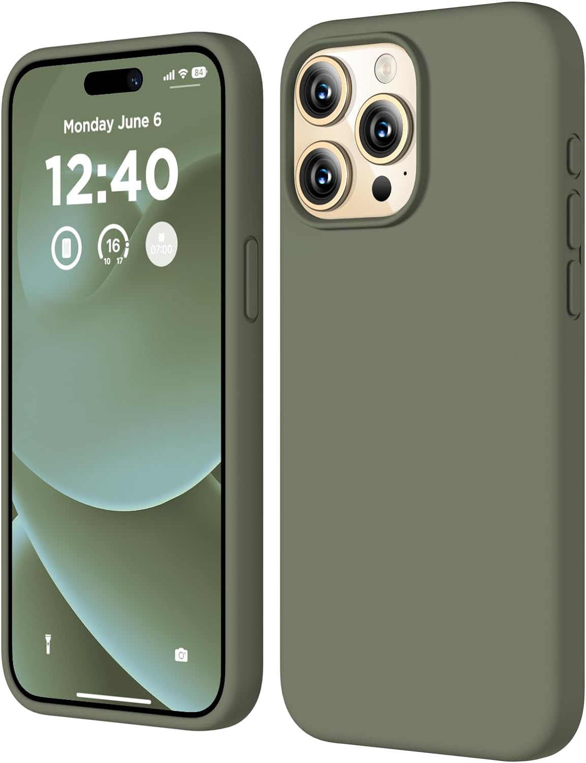 COFFKER Compatible with Iphone 15 Pro Case, Liquid Silicone Case, Full Body Shockproof Protective Cover Slim Thin Phone Case with Soft Anti-Scratch Microfiber Lining, 6.1 Inch-Orange  COFFKER   