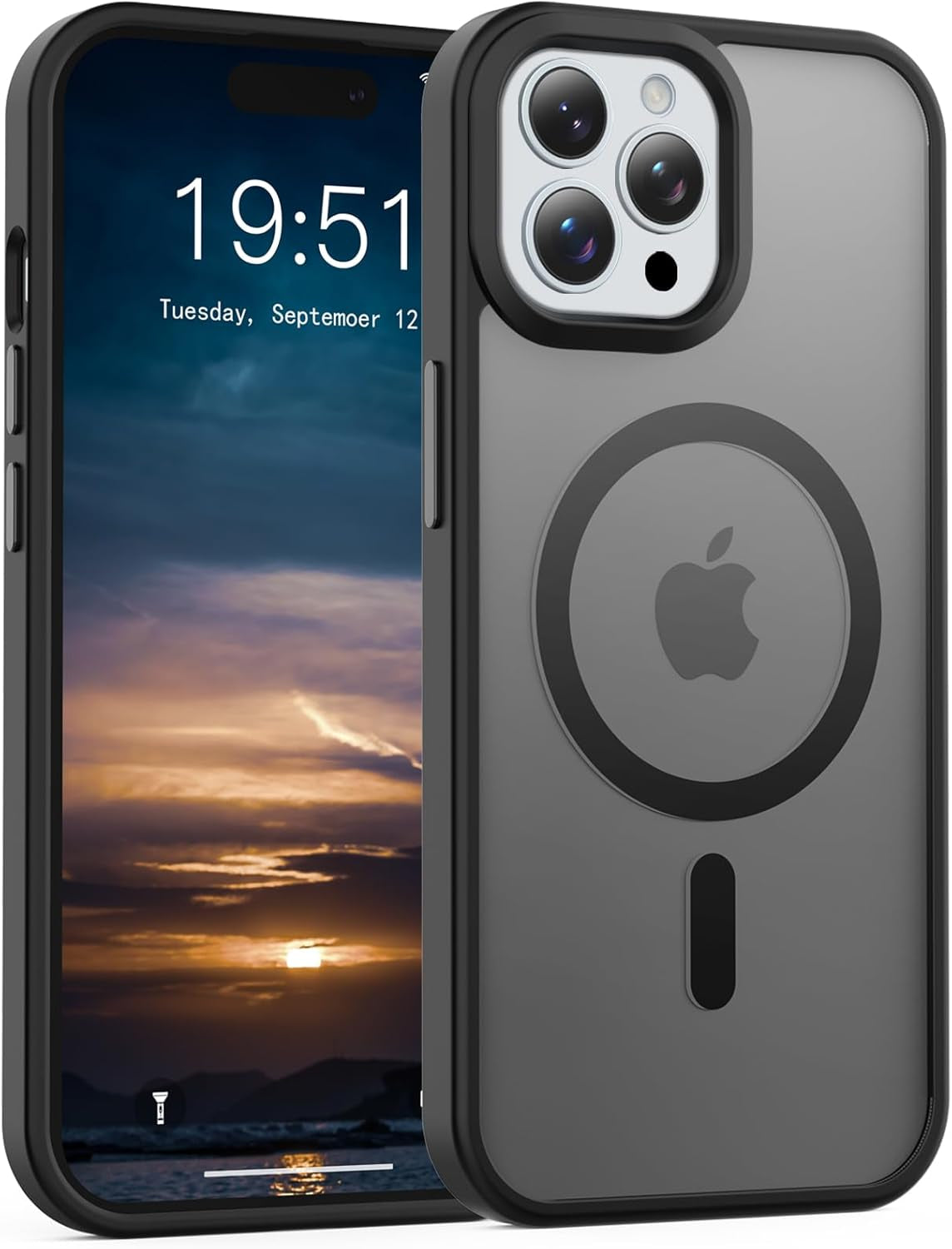 Temdan for Iphone 17 Pro Max Case Clear with Screen Protector, Compatible with Magsafe, Anti-Yellowing, Military-Grade Protection, Shockproof Slim Magnetic Phone Case Cover, Transparent