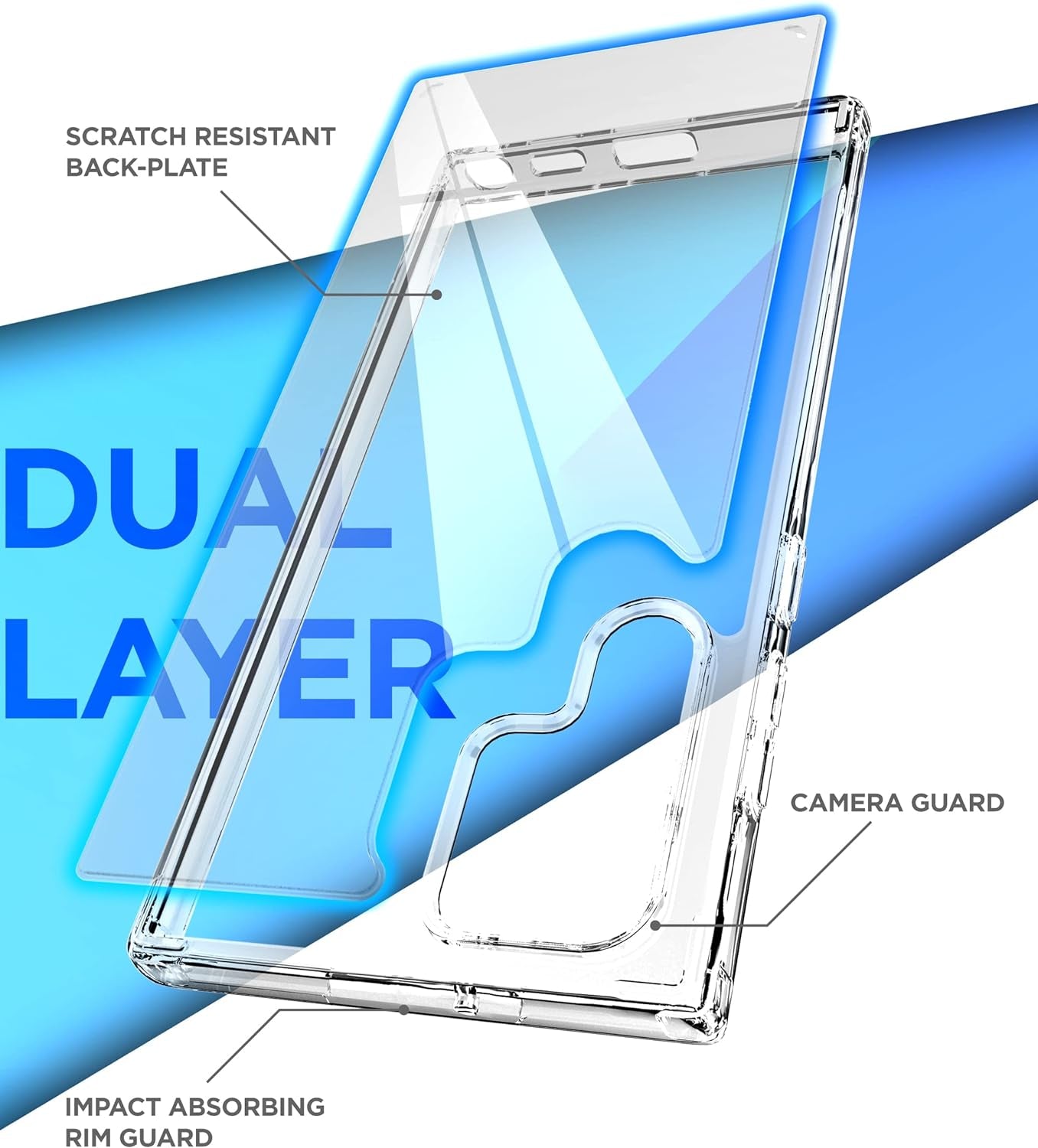 Encased Clear Back for Samsung Galaxy S22 Ultra Belt Clip Case, Slim Protective Phone Cover with Holster (S22 Ultra)
