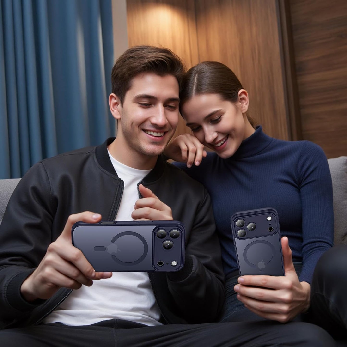 Designed for Iphone 17 Pro Max Case, Compatible with Magsafe, [Camera Protection] [15FT Military Drop Protection] Shockproof Translucent Matte Anti-Slip Phone Case, 6.9", Deep Blue