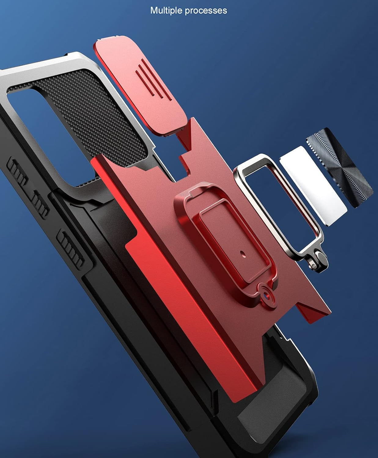 Ccsmall Case for Samsung Galaxy A53 5G with Card Holders, Cover with Slide Camera Protection Built-In Magnetic Kickstand Phone Case for Samsung Galaxy A53 5G TC Black