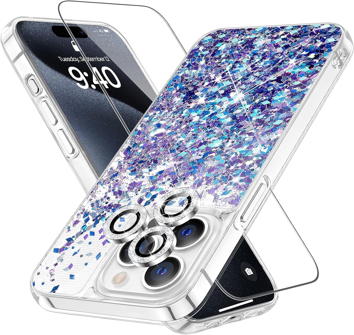 Caka for Iphone 14 Pro Case, Iphone 14 Pro Case Glitter Christmas for Women Girls Girly Bling Sparkle Flowing Floating Snowflake Quicksand Clear Phone Case Cover for Iphone 14 Pro 6.1 Inch Snowman  Caka   