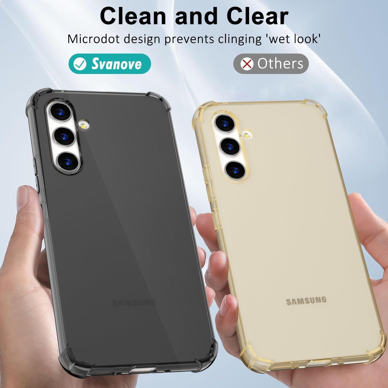 For Samsuang Galaxy A54 5G Case Clear, Transparent Jelly Protective Silicone Phone Case Design for Women Girly Cute Simple, Thin Slim Fit Soft Flexible TPU Shockproof Bumper, Clear Black