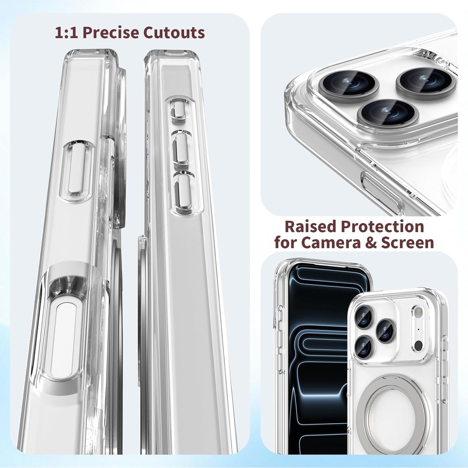 ACESTAR 360° Magnetic Stand Case Compatible with Iphone 17 Pro Max, Rotatable Flexible Ring Holder Phone Cover for Men Women | Compatible with Magsafe | Shockproof & Anti-Scratch | Anti-Yellowing