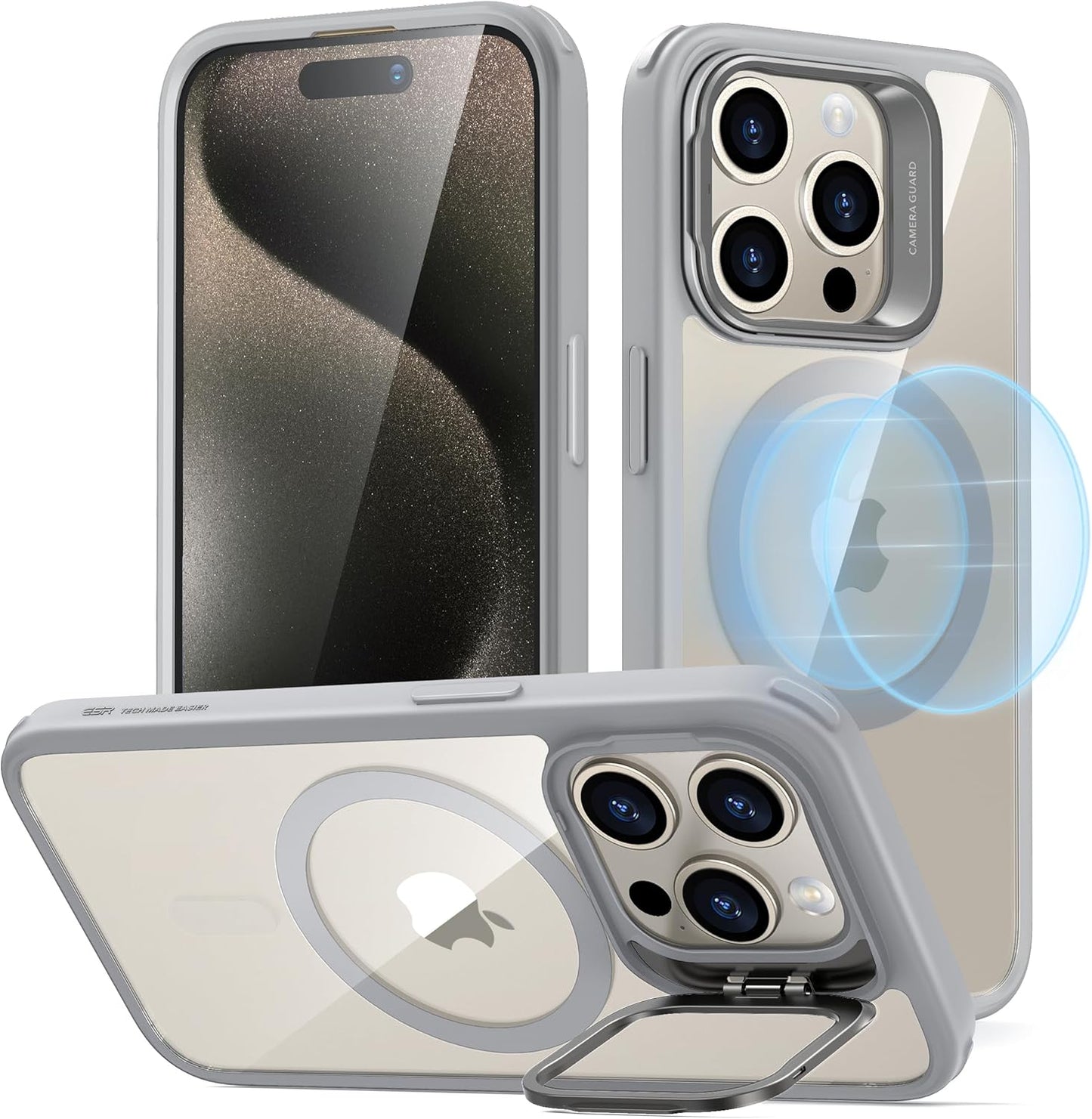 ESR for Iphone 17 Pro Max Case with Stash Stand, Camera Control Cover Compatible with Magsafe, Military-Grade Drop Protection Phone Case for Iphone 17 Pro Max, Scratch-Resistant Back Cover, Clear