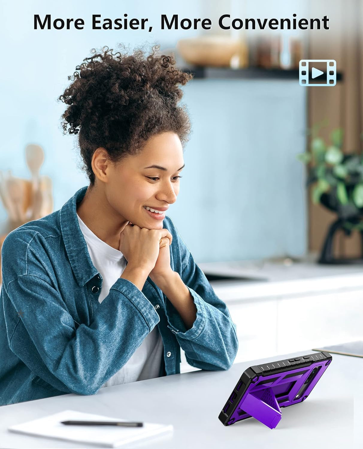 FNTCASE for Google Pixel 7 Case: Built-In Screen Protector & Kickstand | Full-Body Dual Layer Rugged Heavy Duty Protection | Military Shockproof Cell Phone Protective Cover 5G - Purple  FNTCASE   